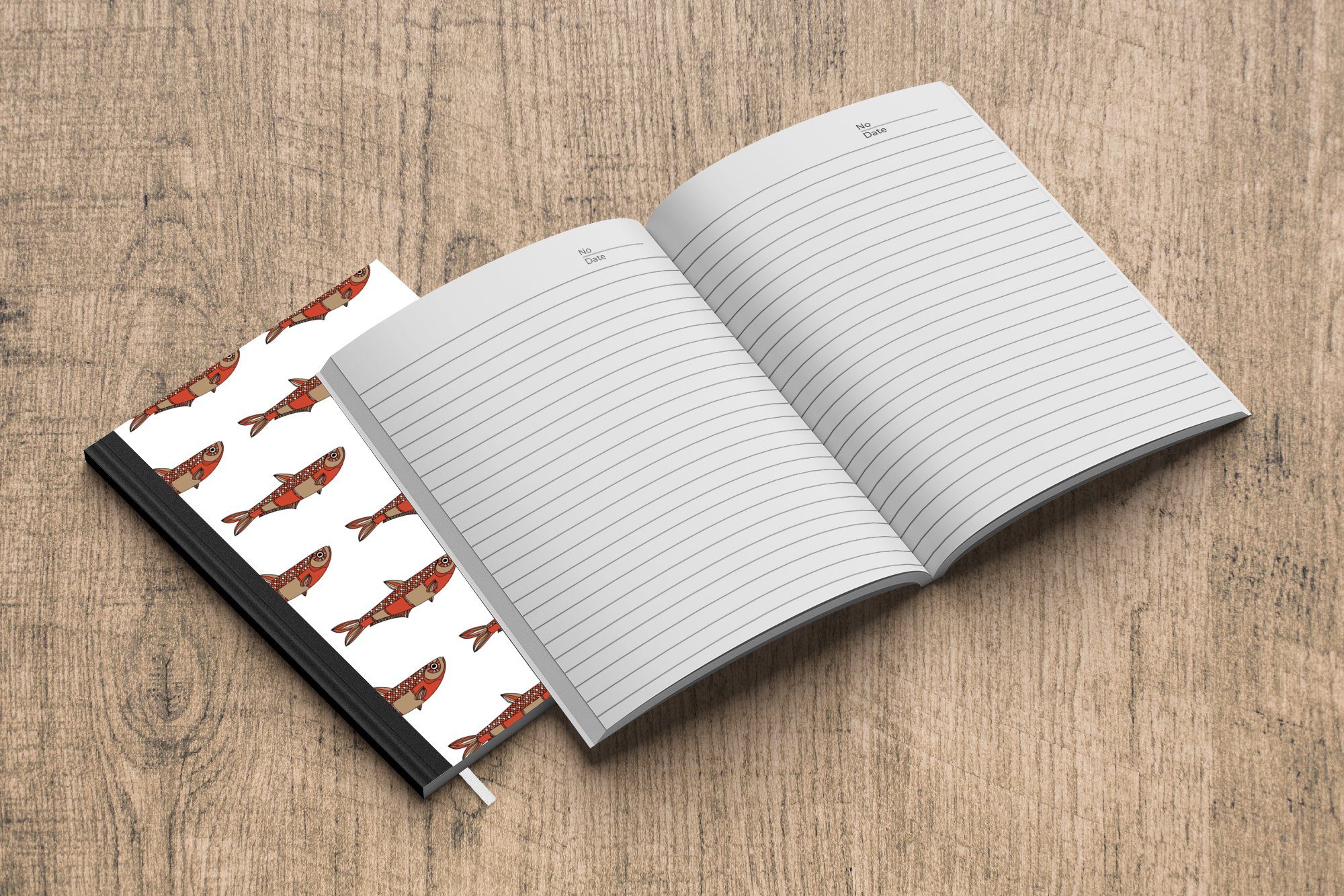 Fisch 98 A5, Notizbuch - Karpfen, Haushaltsbuch Seiten, Notizheft, Merkzettel, Journal, Design Tagebuch, - MuchoWow