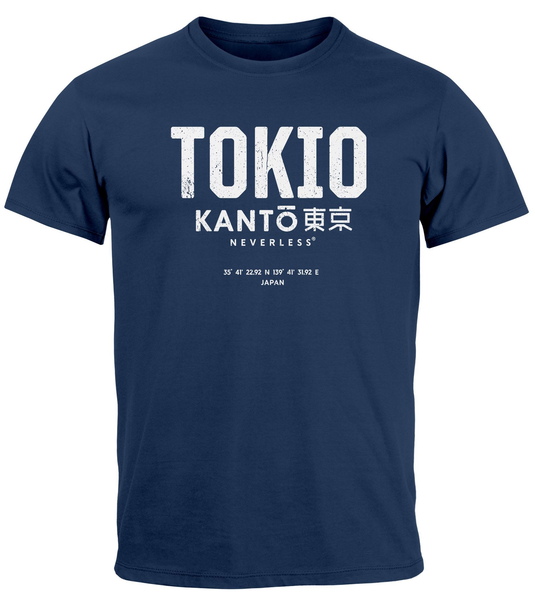 Neverless Print-Shirt Herren T-Shirt Frontprint Tokyo günstig online kaufen