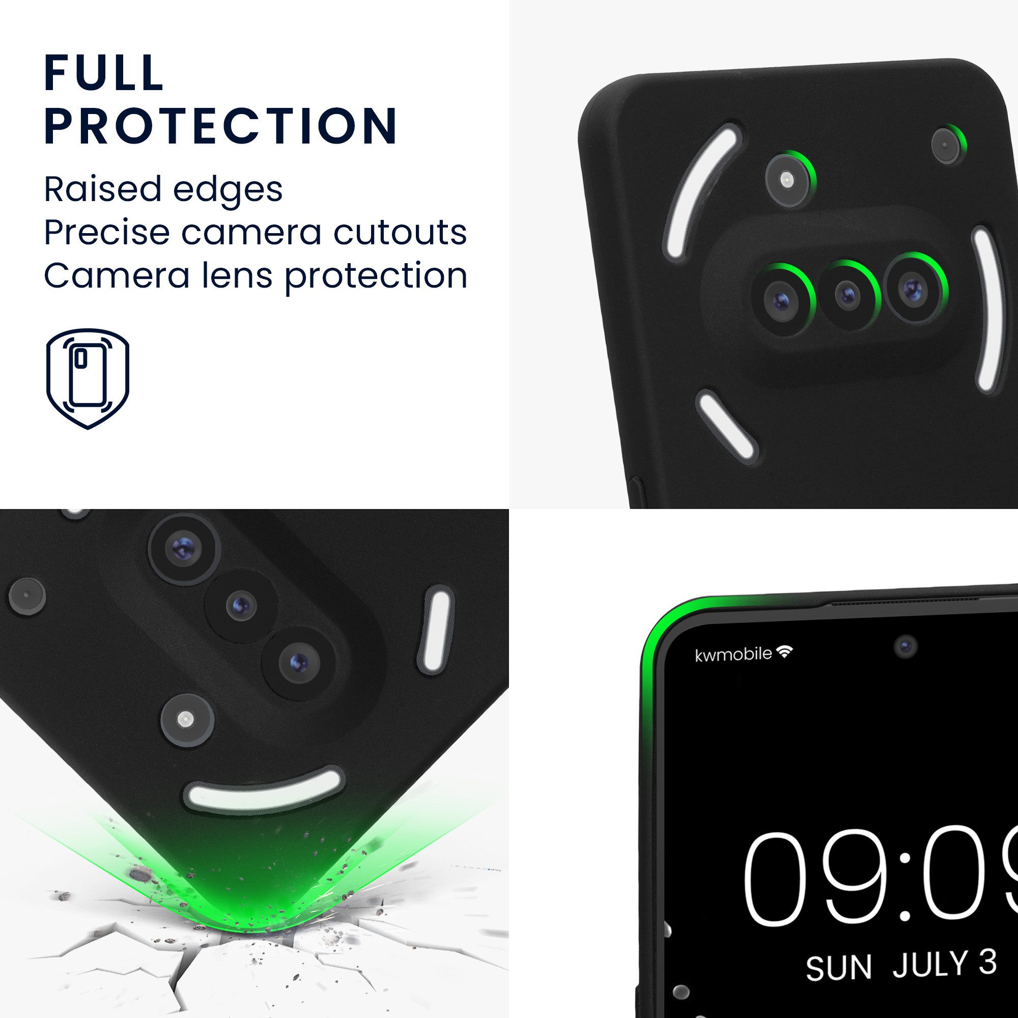 kwmobile Handyhülle Handyhülle für Nothing Phone 3a Hülle, Weiches Handy Silikon Case - Schutzhülle Cover