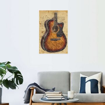 Posterlounge Poster Durro Art, Akustische Gitarre, Illustration