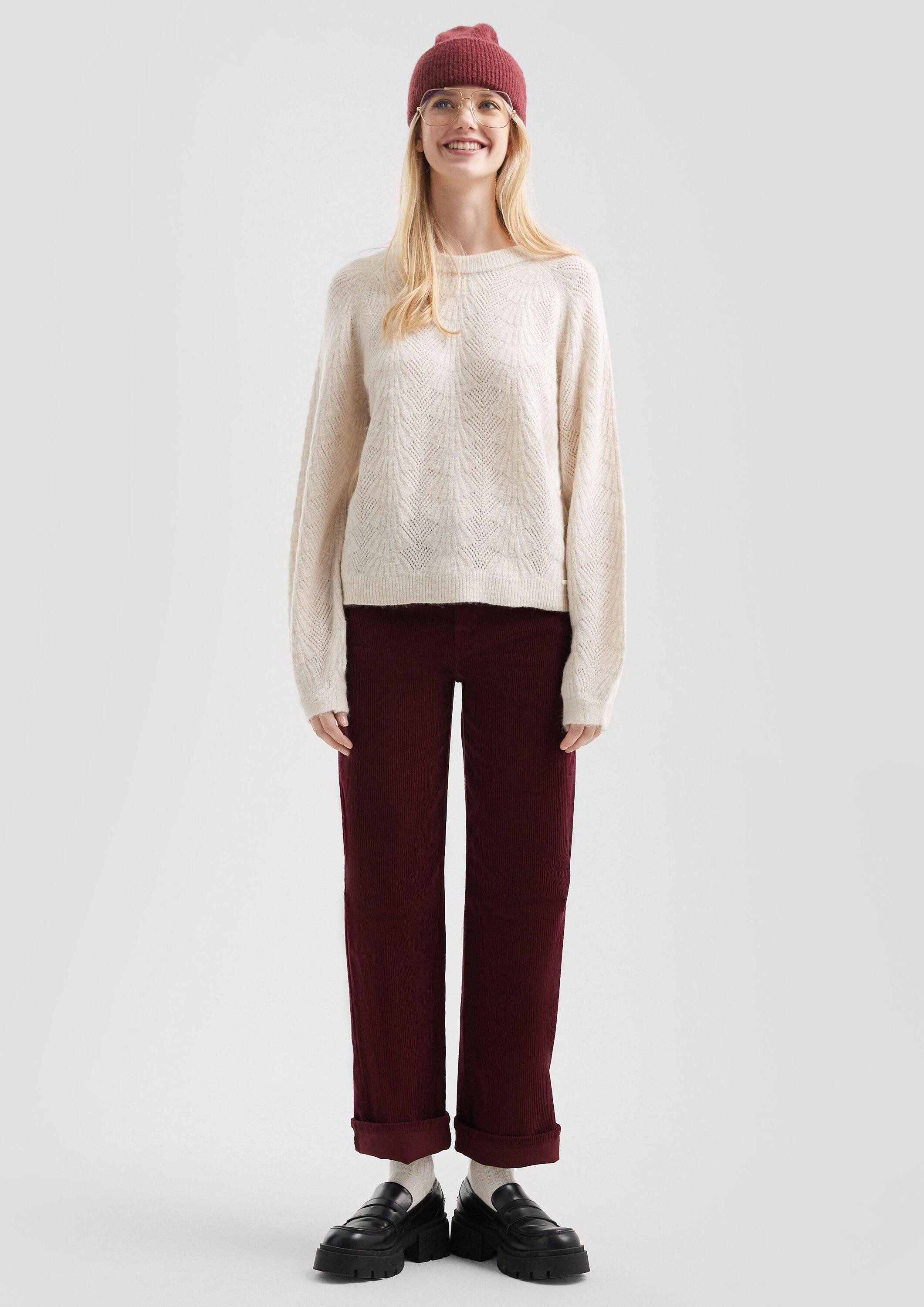 QS Longpullover Strickpullover Weicher Pullover mit Ajourmuster