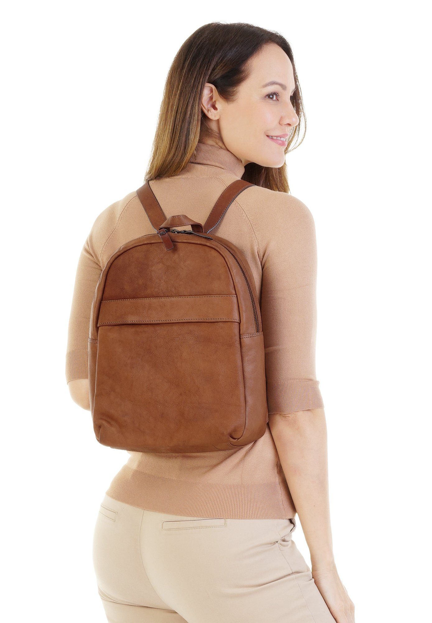 X-Zone Laptoprucksack, echt Leder günstig online kaufen