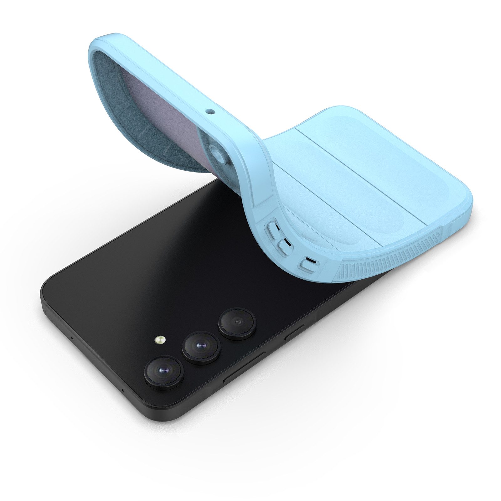 Tec-Expert Handyhülle Cover Hülle für Samsung Galaxy A55 5G 6.6 Zoll, 6.6", Case mit Griffzonen und Mikrofaser Inlay