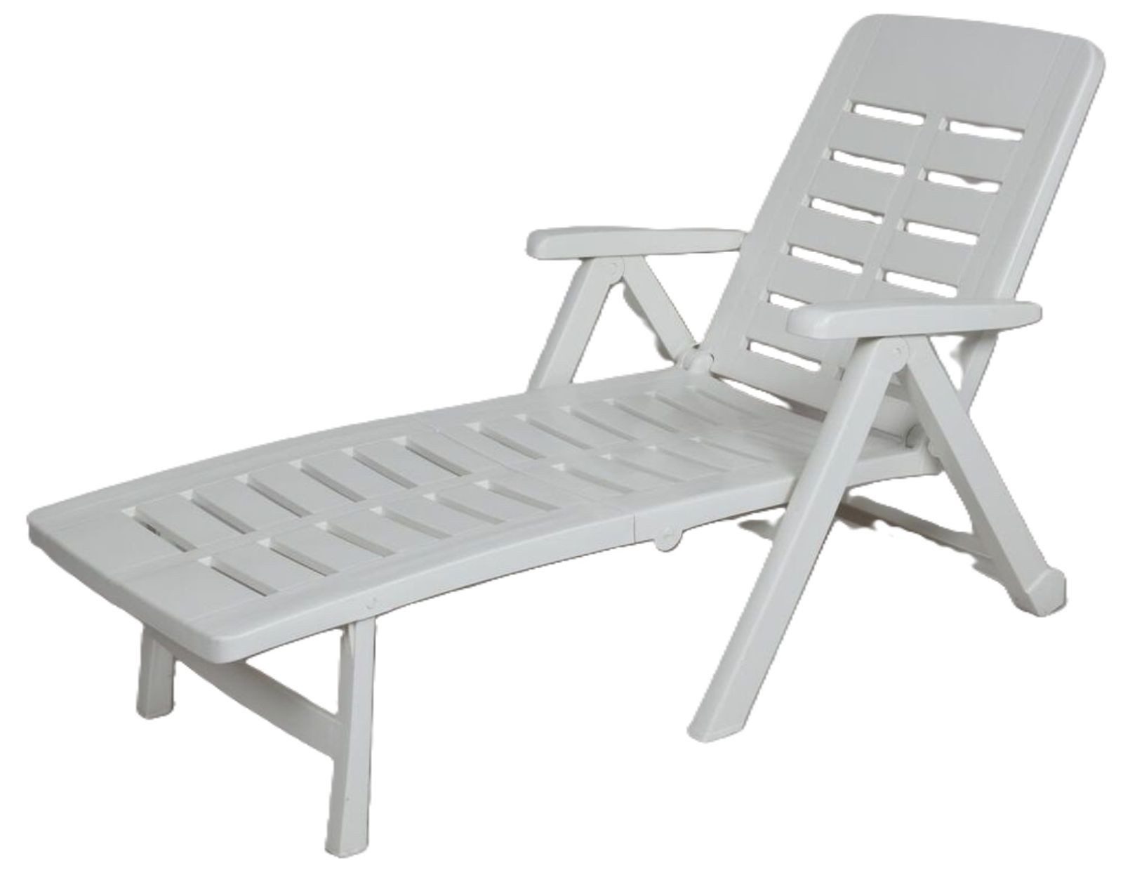 Ipae-Progarden Gartenliege Sonnenliege Weiß Garten Balkon Strandstuhl Sommer Wintergarten Sitzen