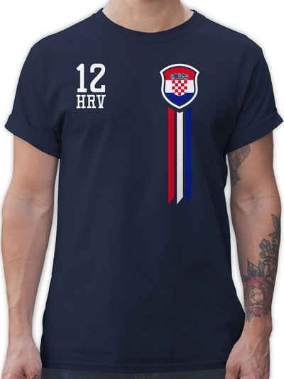 Shirtracer T-Shirt 12. Mann Kroatien Fan-Shirt 2024 Fussball EM Fanartikel
