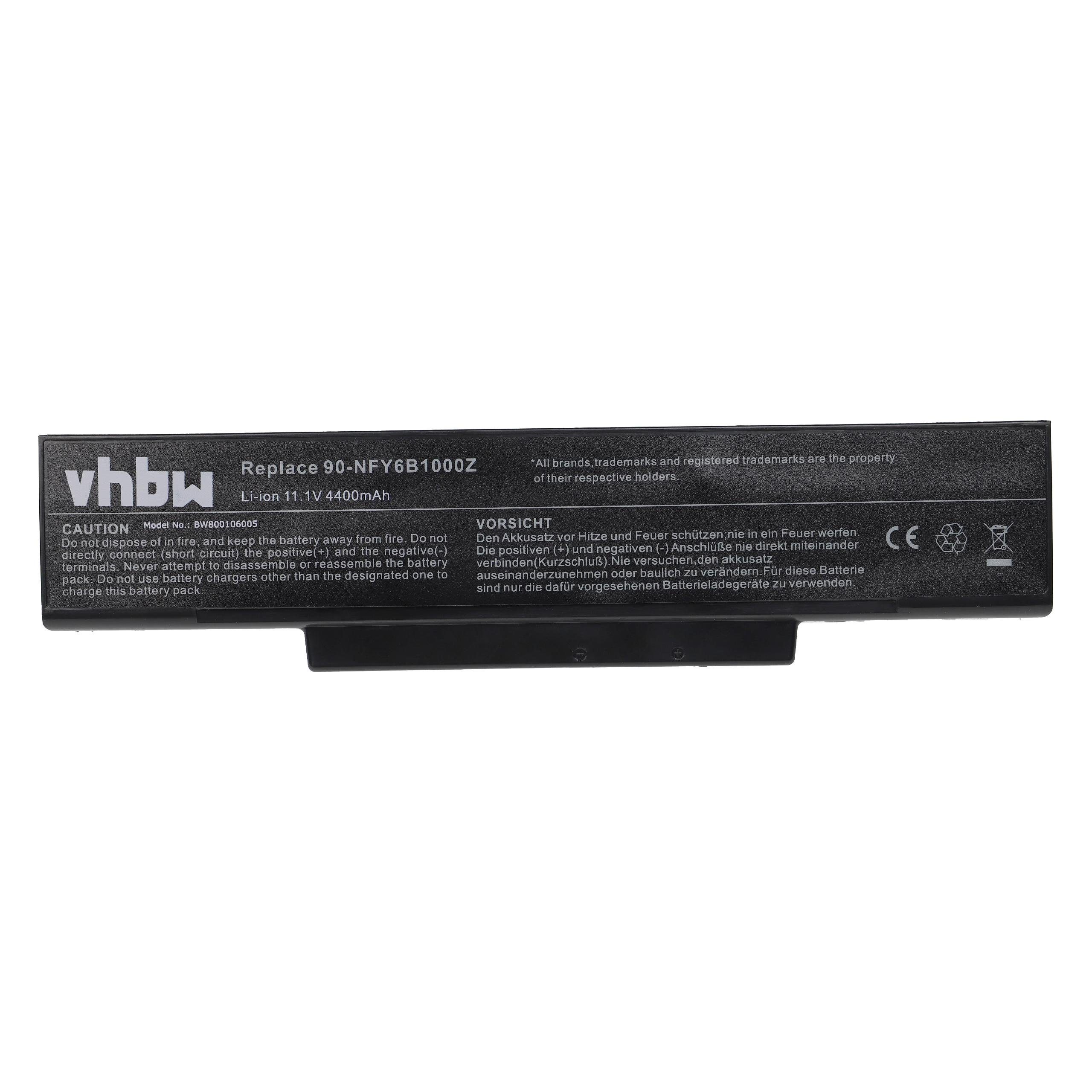 vhbw kompatibel mit ASMOBILE S96H, S96F, S96J, S62Fp, S62JM, S62J, S62FM Laptop-Akku Li-Ion 4400 mAh (11,1 V)
