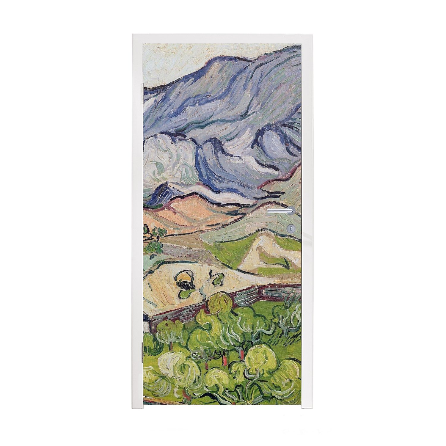 MuchoWow Türtapete Die Alpen - Vincent van Gogh, Matt, bedruckt, (1 St), Fototapete für Tür, Türaufkleber, 75x205 cm | Türtapeten