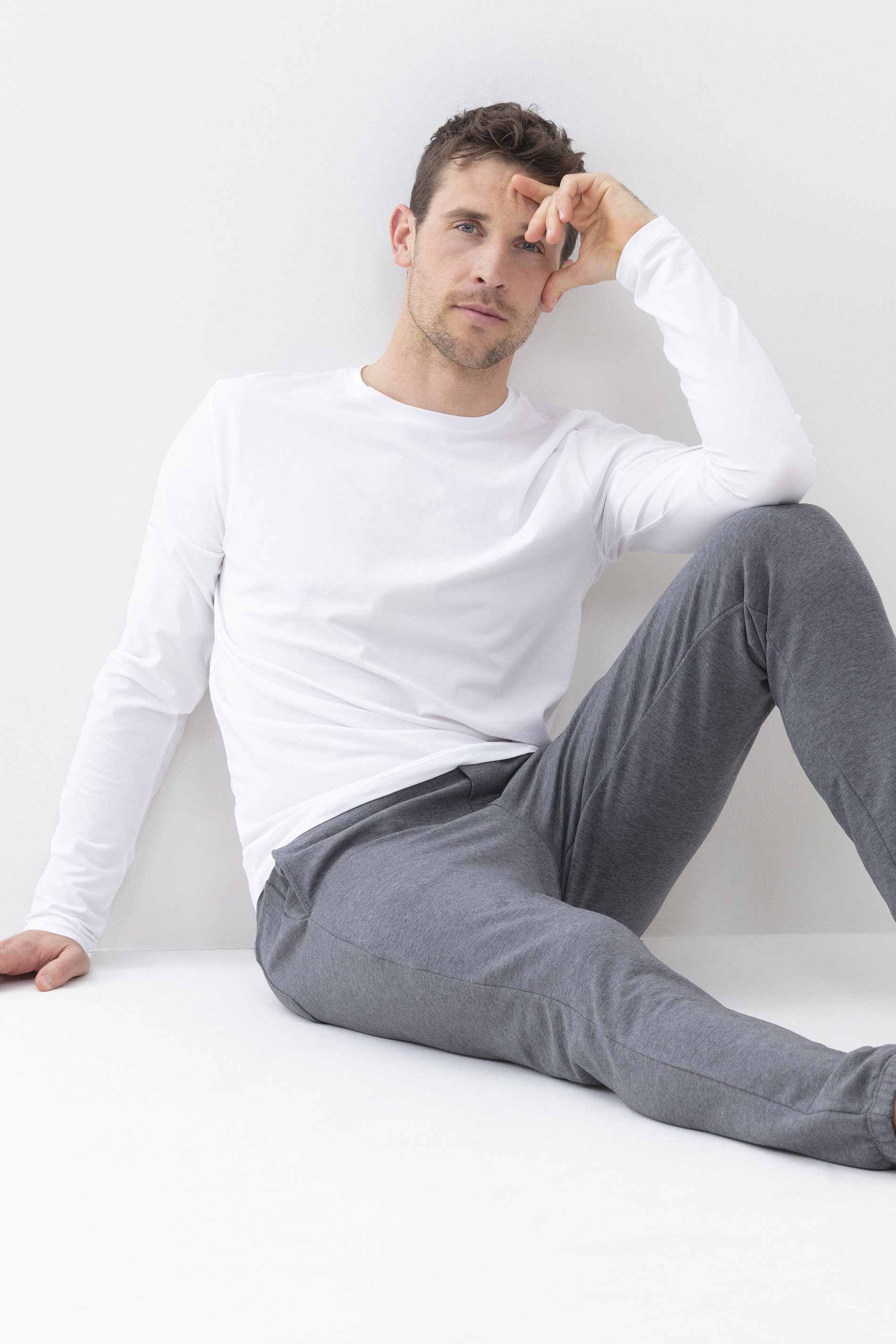 Mey Langarmshirt Mey Herren Longsleeve Serie Relax Uni Longsleeve (1-tlg)