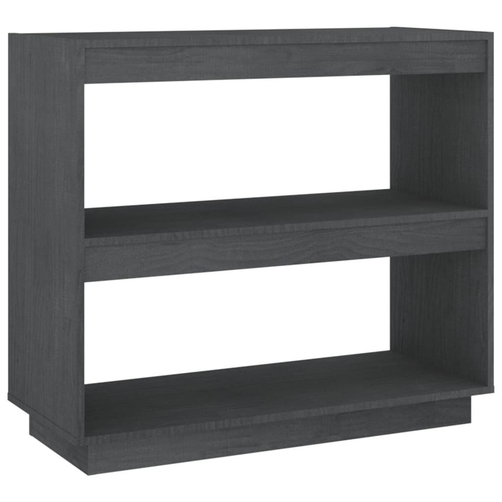 vidaXL Regal NA Standregal Bücherregal Raumteiler Grau 80x35x71 cm Massivholz Kiefe