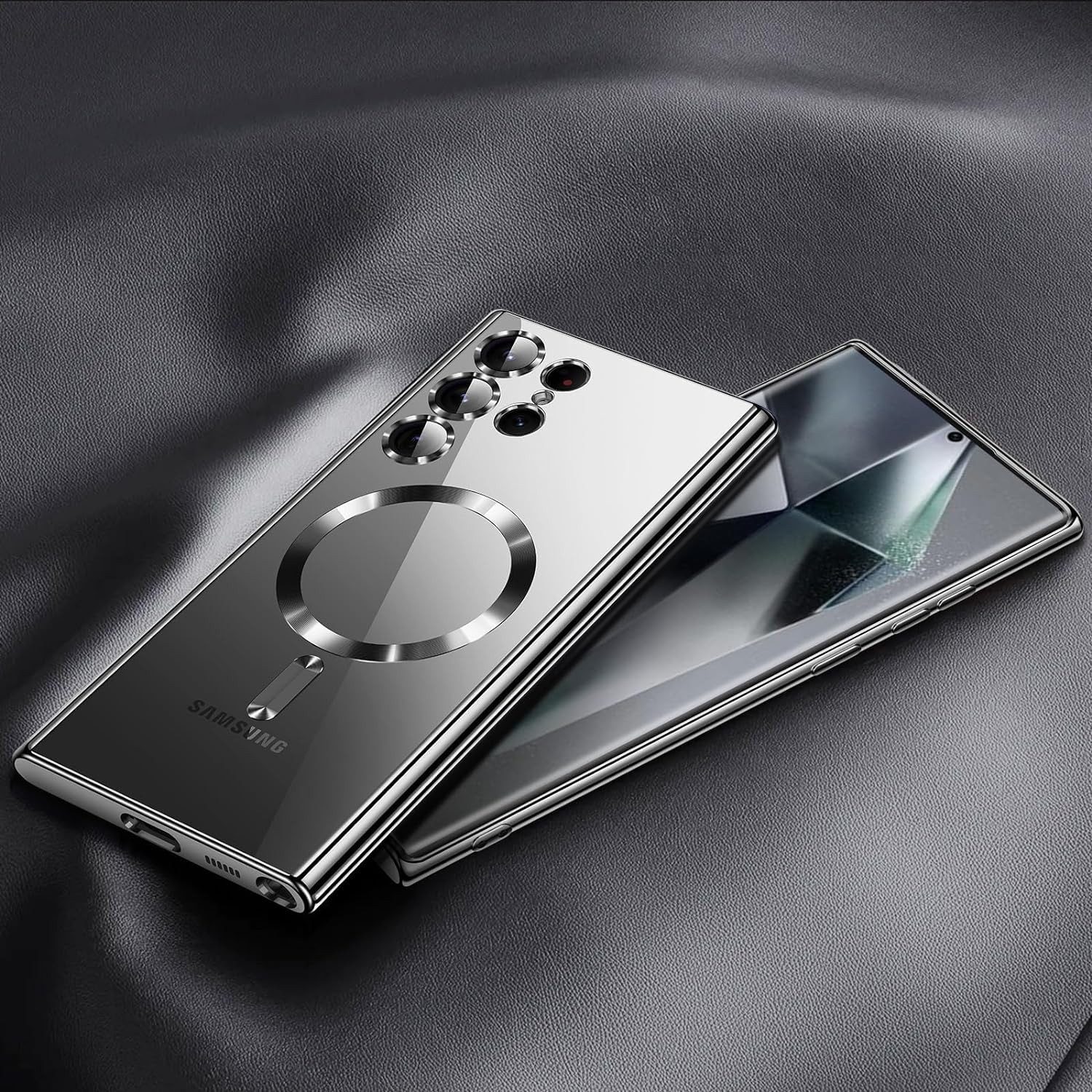 MSM Handyhülle Hülle für Samsung Galaxy S24 Ultra MagSafe Schutz Hard Case TITAN