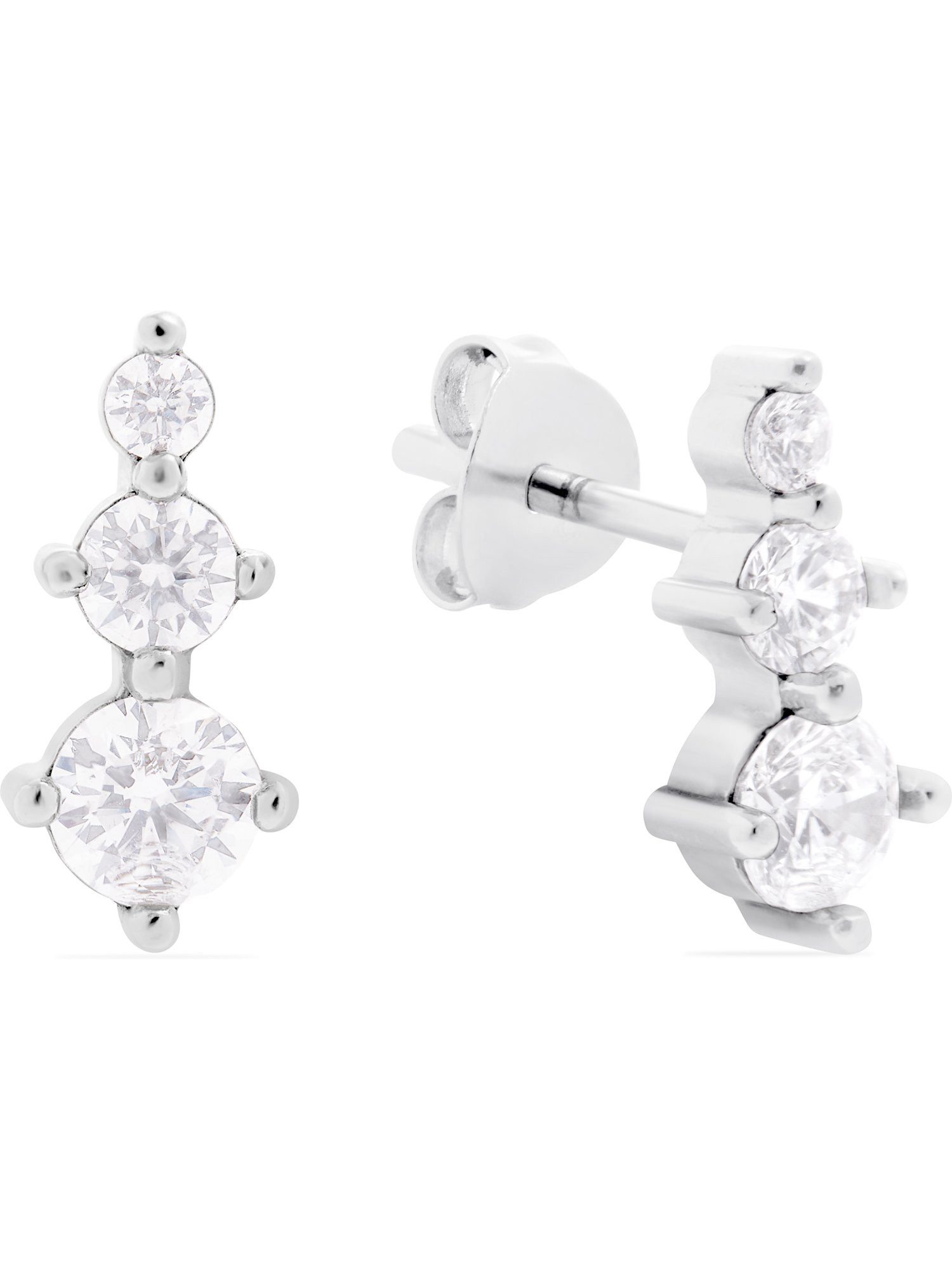 FAVS Paar Ohrstecker FAVS Damen-Ohrhänger 925er Silber 6 Zirkon