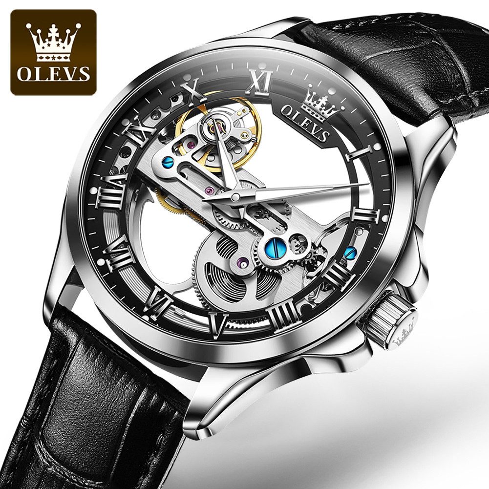 Automatikuhr Herrenuhr Automatik Uhr SKELETT ZIFFERBLATT Edelstahl Armbanduhr