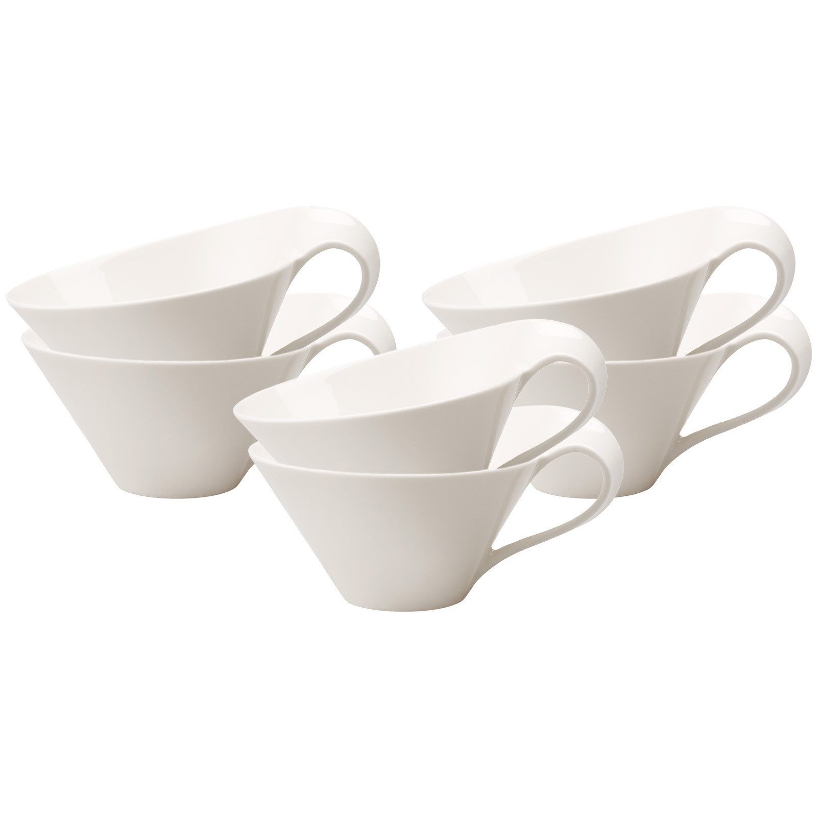 Villeroy & Boch Tasse NewWave Teetasse 220 ml 6er Set, 6-tlg., Porzellan