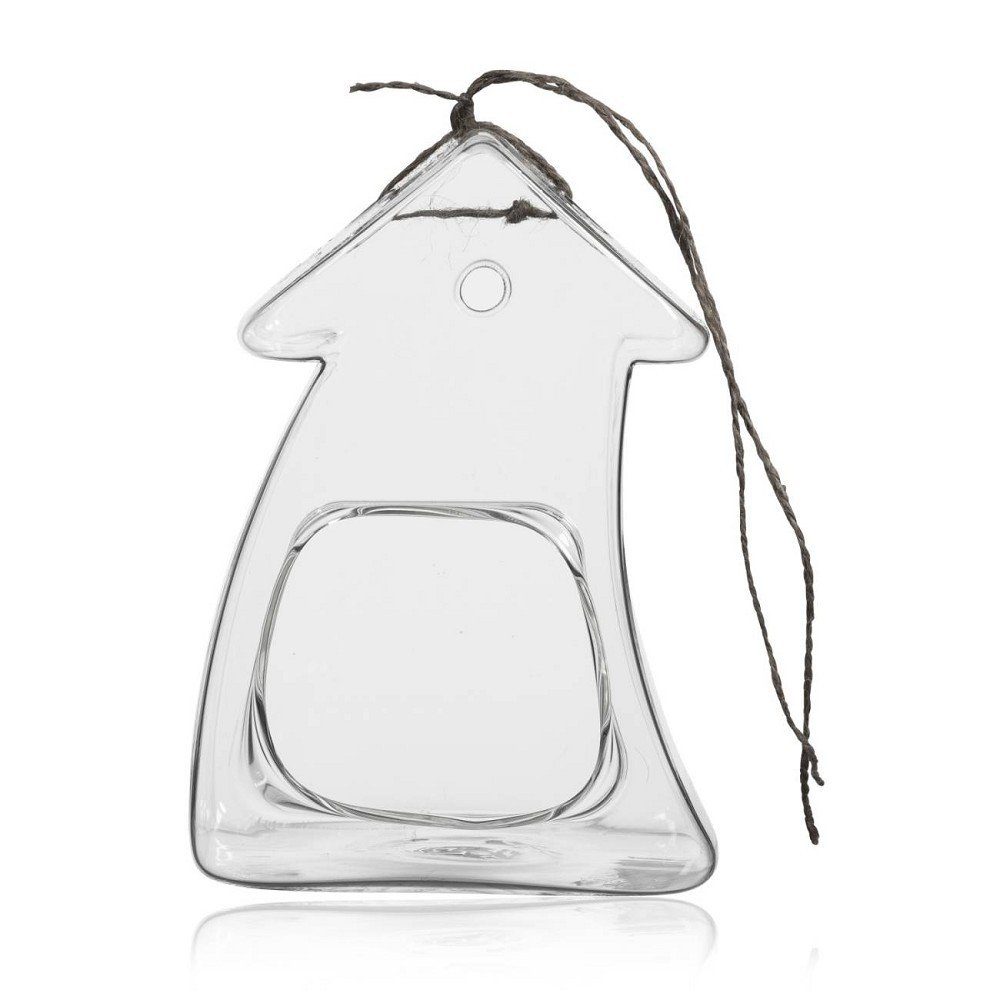 Cottage Dekovase Glas H:18cm Transparent L:12.5cm B:10cm Haus, Sandra Rich