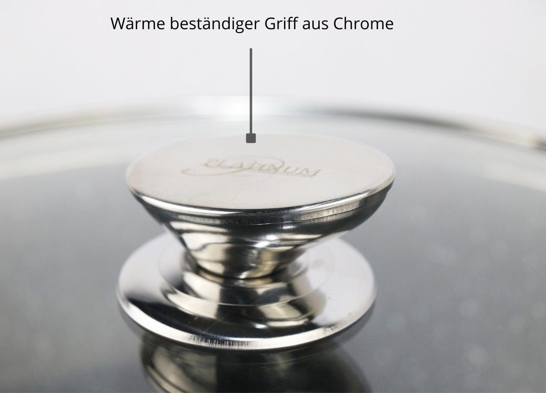 Kochtopf Aluguss Servierpfanne Kofferset mit Schmorpfanne Deckel Ø28cm *Platinum Induktion