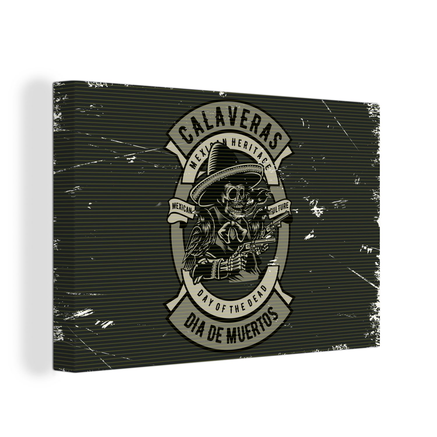 OneMillionCanvasses® Leinwandbild Sheriff - Pistole - Mexiko - Retro, (1 St), Wandbild Leinwandbilder, Aufhängefertig, Wanddeko, 30x20 cm