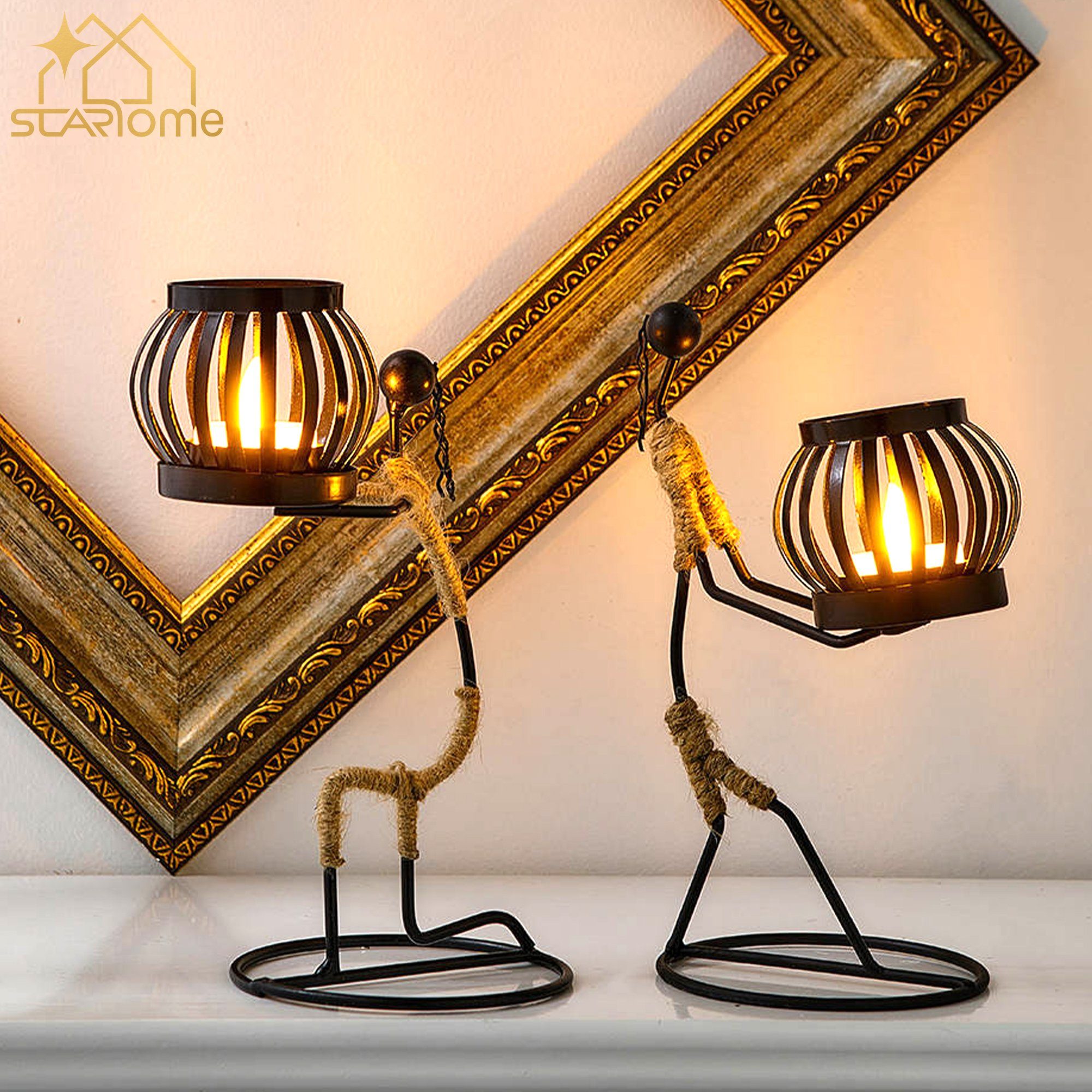 Starhome Teelichthalter 3er Deko Set .Tischdeko für Esstisch, Wohnzimmer, Küche (3 St., 3er Set mit jeweils einer Figur wie abgebildet)