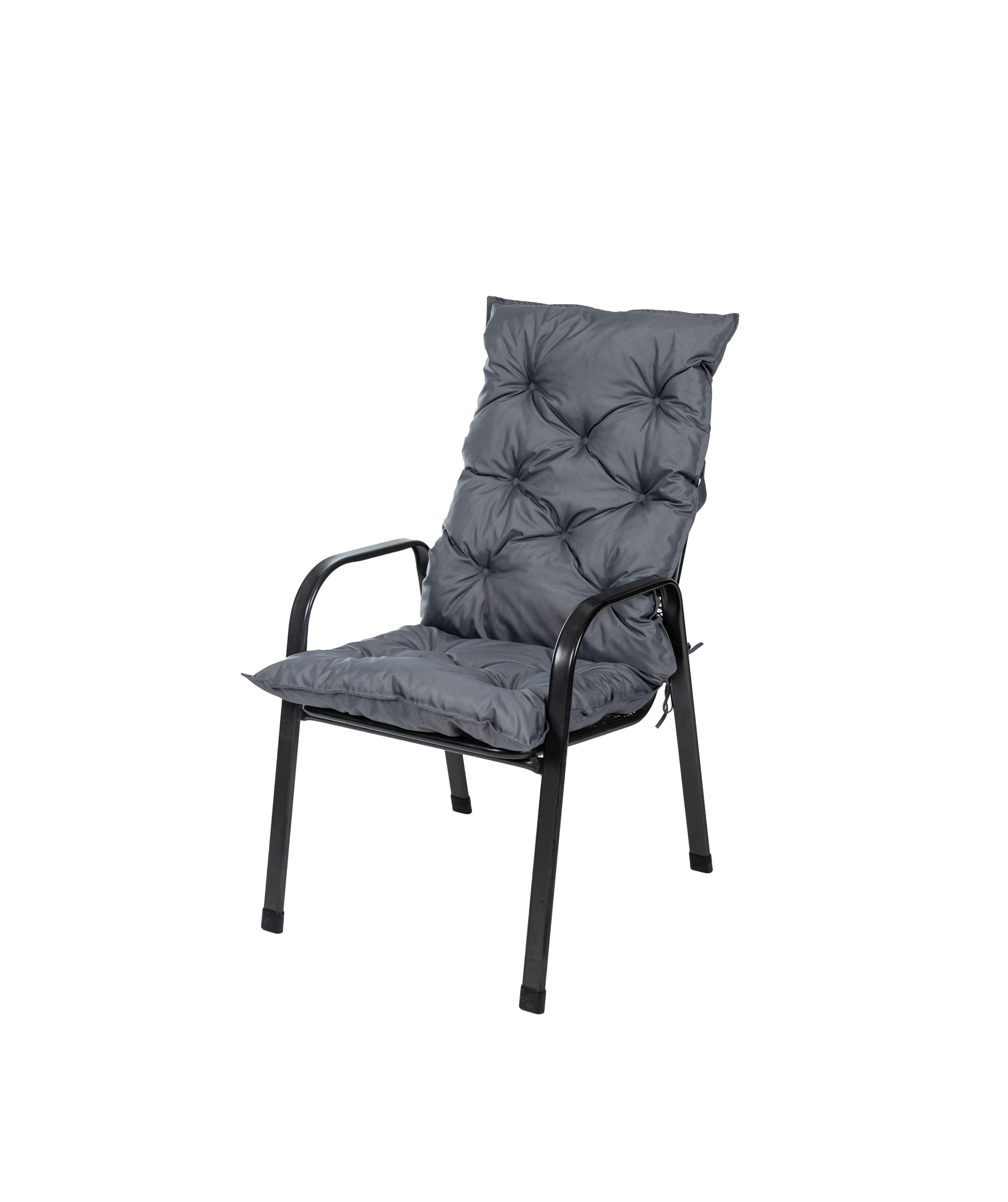 TexDeko Hochlehnerauflage TexDeko Garden - 2er Pack Gartenstuhl Hochlehner Sitzkissen, (Doppelpack), Maße: 120x50x8cm, Wasser-, & Schmutzabweisend