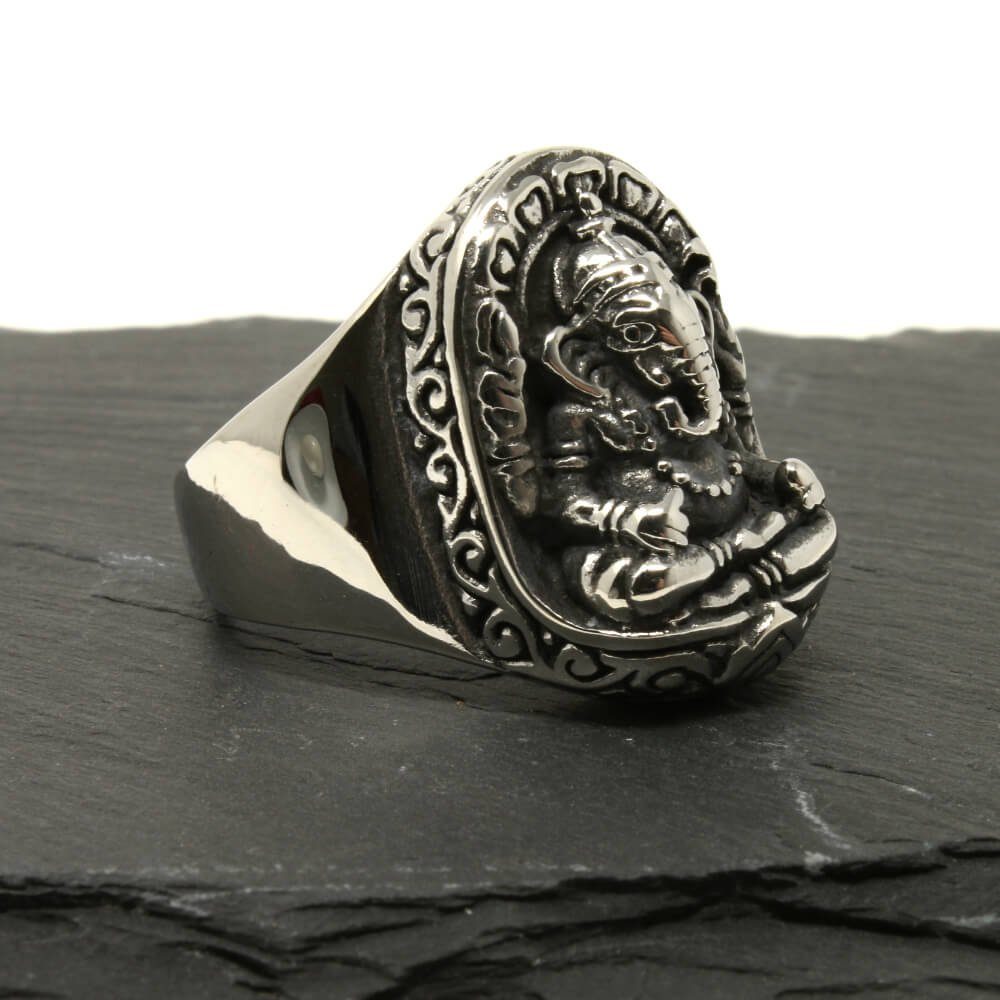 GANESHA DALMARO.de Edelstahl - Silber Ring GOD aus Fingerring