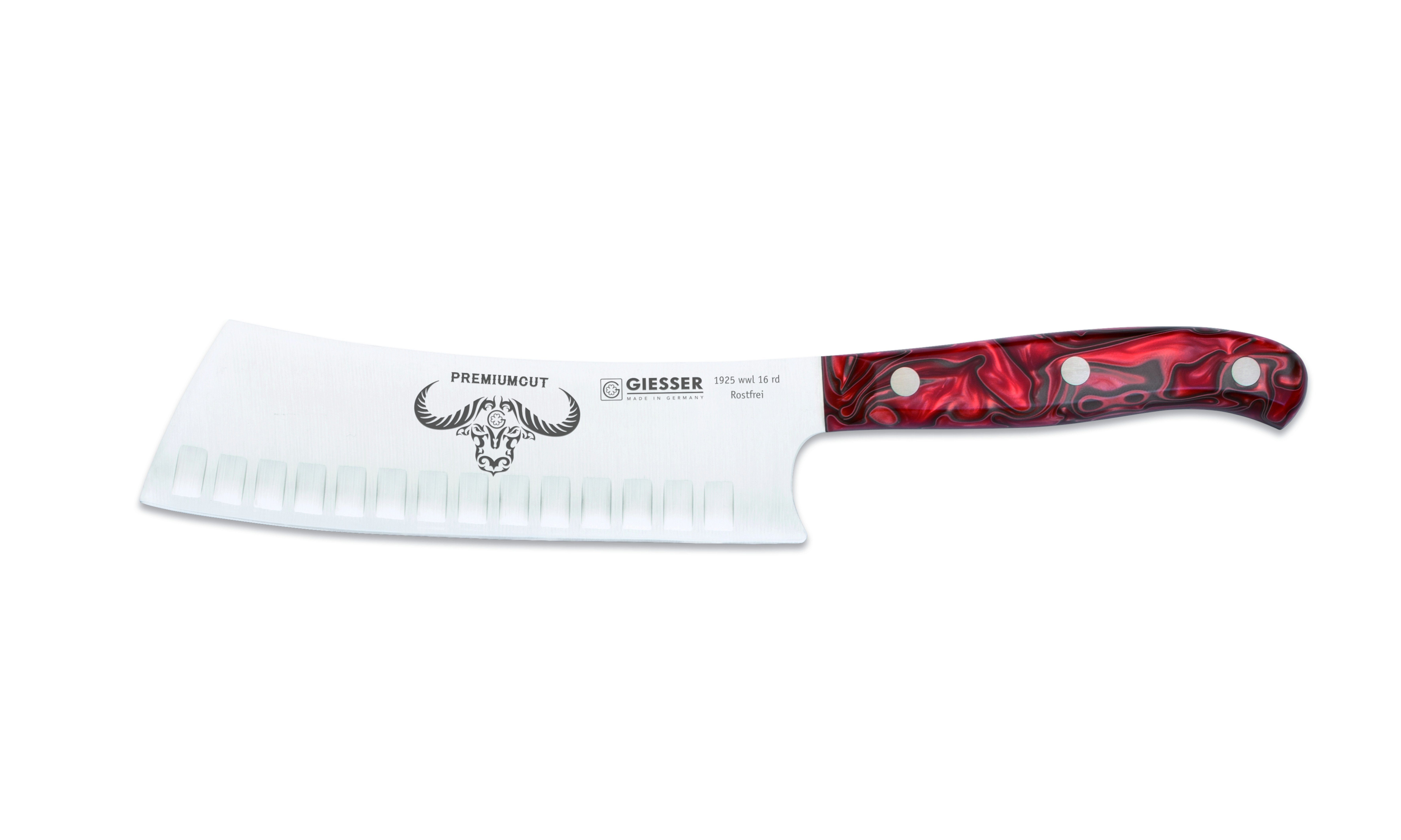 GIESSER Santokumesser Küchenmesser 1925 wwr 16, extreme Schärfe, Kullenschliff, Faszination Schärfe