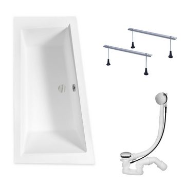 KOLMAN Badewanne Eckbadewanne Intima 150x85, (Links/Rechts), Acrylschürze Styroporverkleidung, Ablauf VIEGA & Füße GRATIS