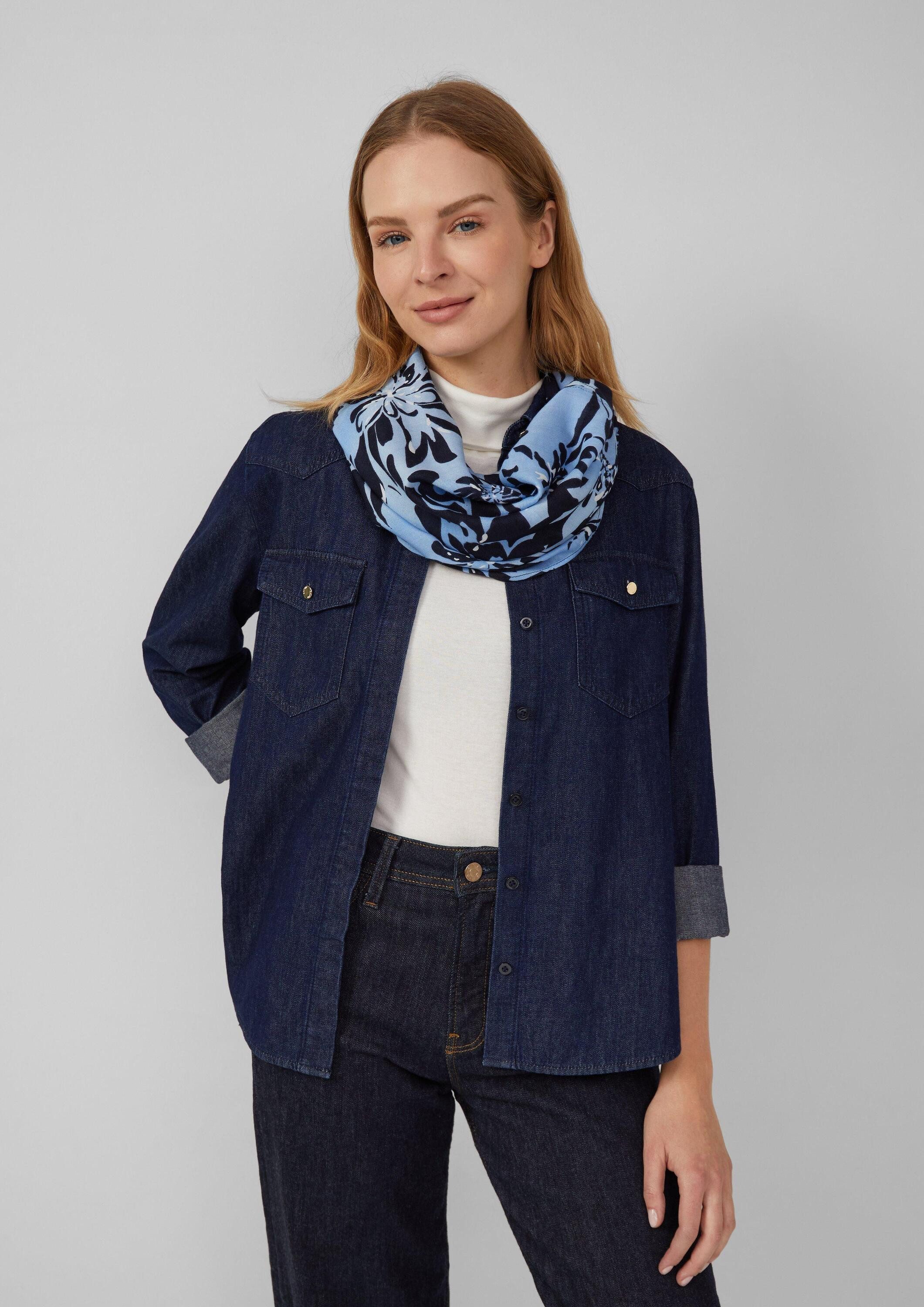s.Oliver Loop Snood, Snood mit floralem Artwork günstig online kaufen