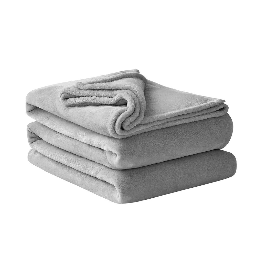 Wohndecke Kuscheldecke Flauschig Decke Grau - Fleece decke Warme Sofa Decke, GelldG Silber grau( 200*230)