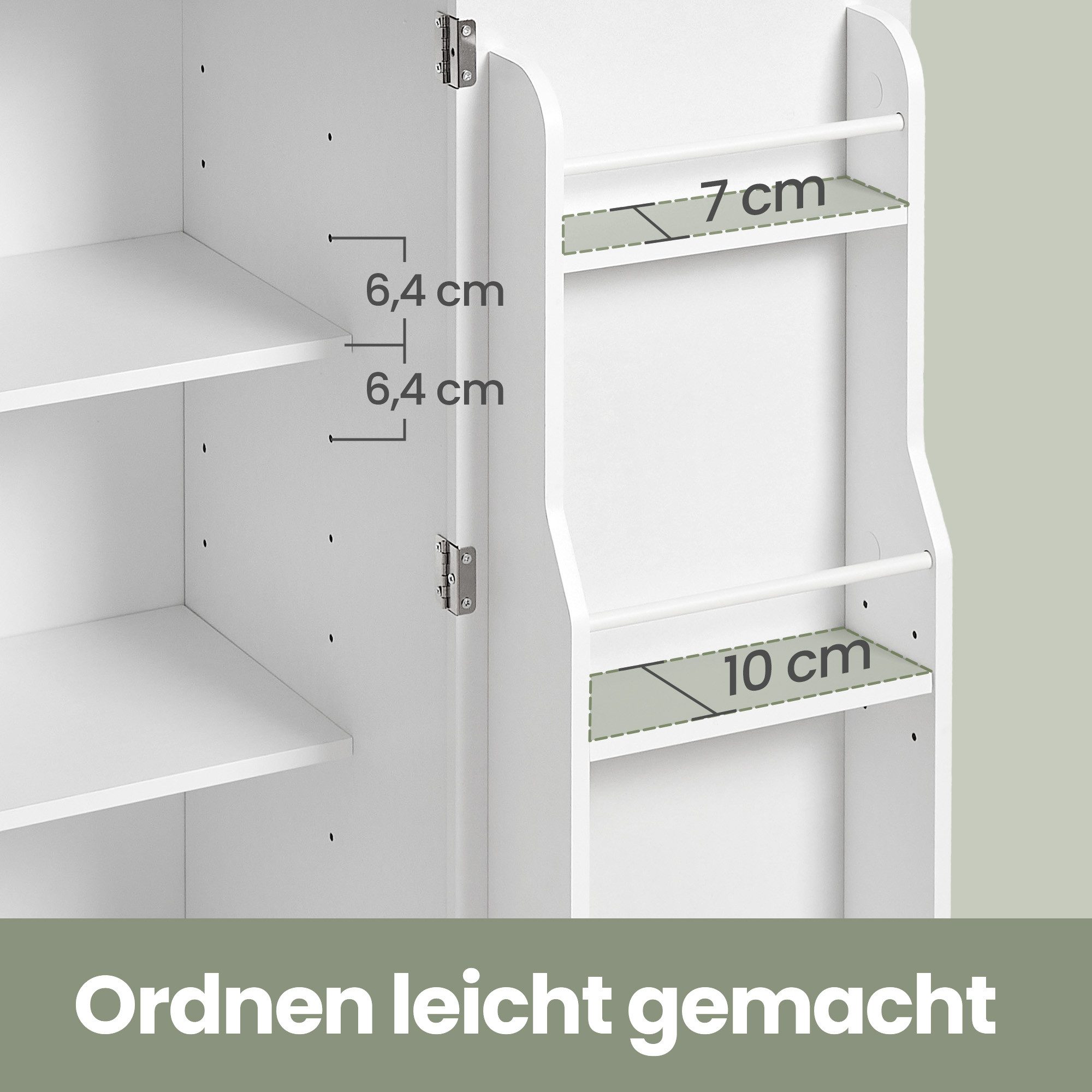 VASAGLE Buffet KAILYN Kollektion-Küchenschrank, Aufbewahrungsschrank, 40 x 90 x 90 cm (mit Arbeitsplatte, Mikrowellenregal) Sideboard, mit 1 offenem Fach, 3 Tür – Bild 5 von 5