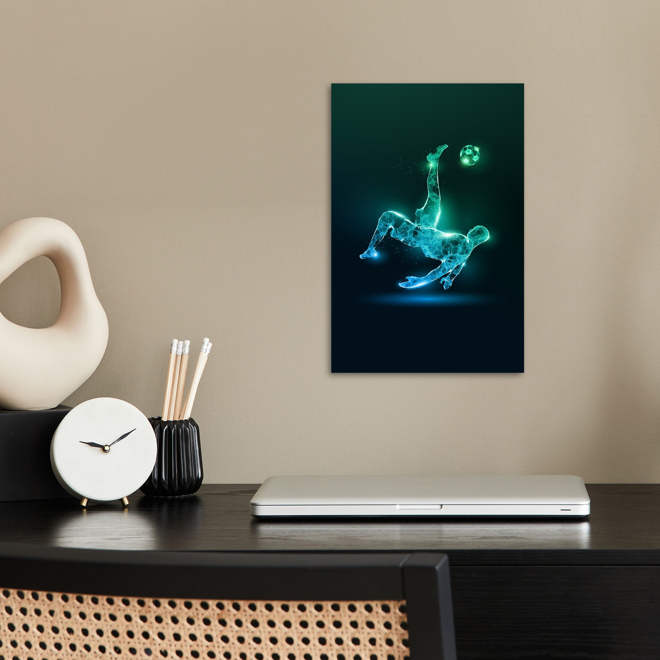 MuchoWow Poster Fußball - Fußballer - Junge - Schwarz, (1 St), Poster ohne günstig online kaufen