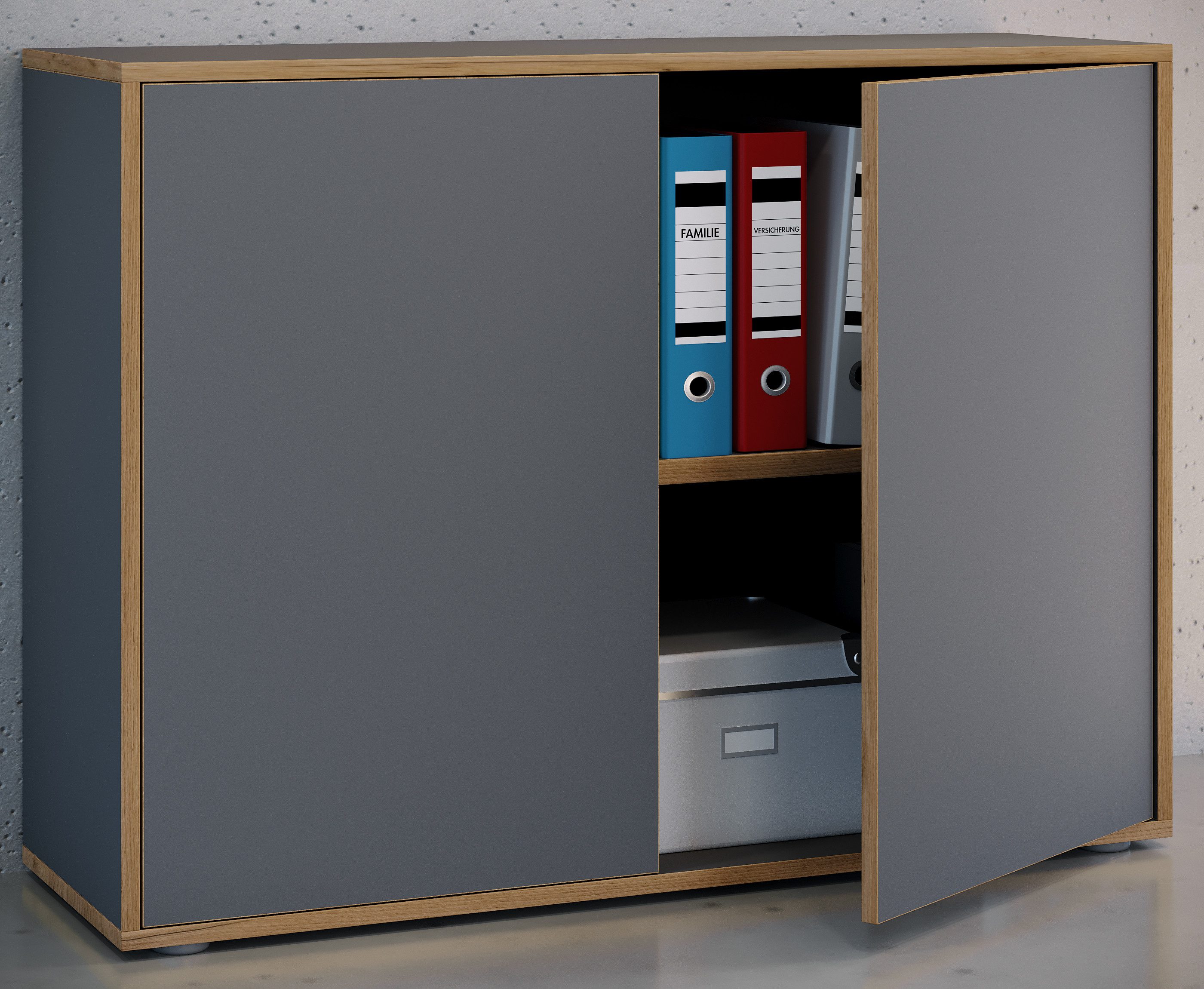 VCM Aktenschrank Büroschrank Salia mit Drehtüren H. 74 x B. 100 x