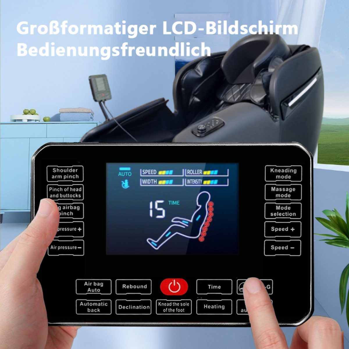 Salottini Massagesessel Traum Relaxsessel Massagesessel Sessel Biel Wärmefunktion blau, mit Relaxfunktion
