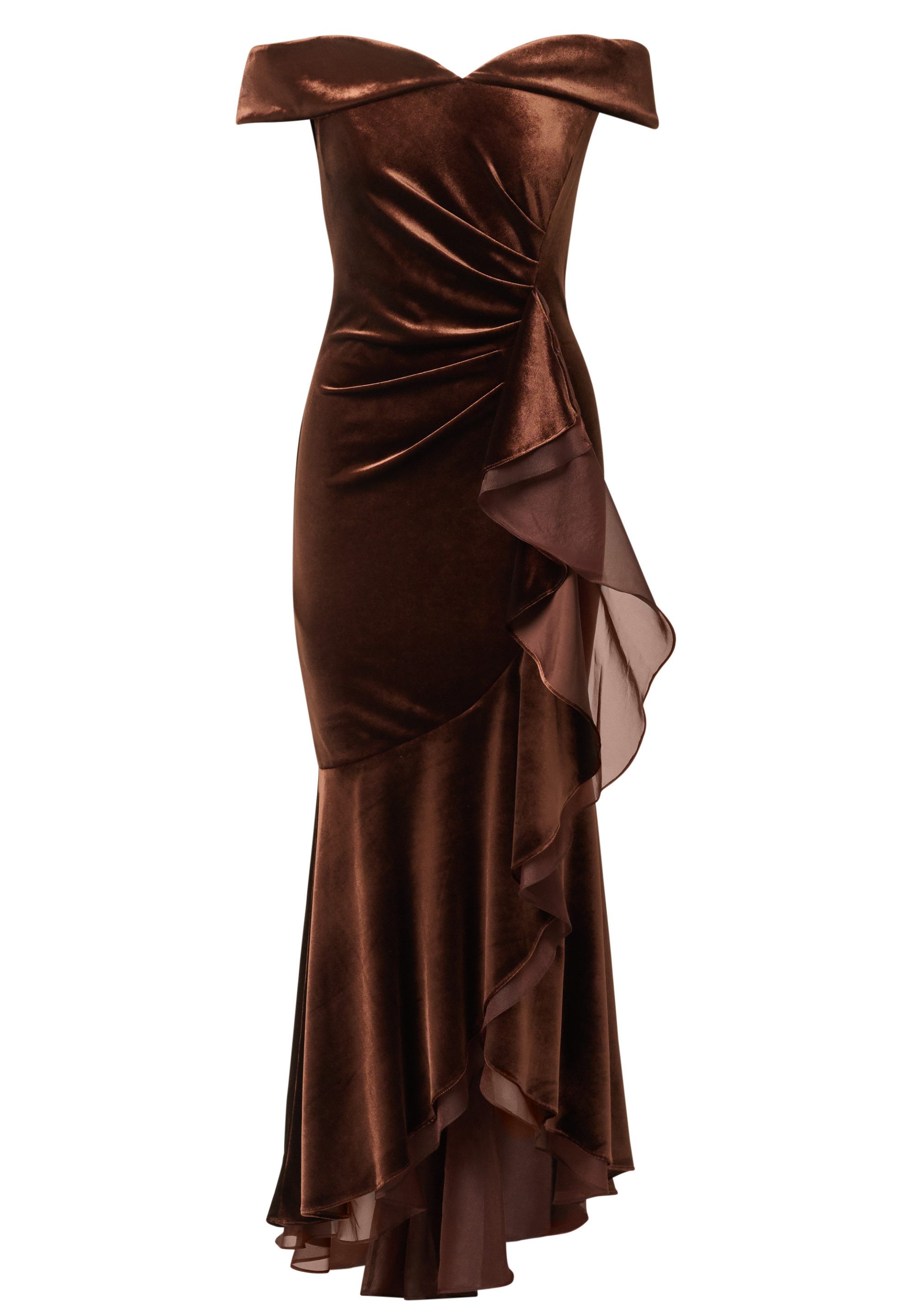 Adrianna Papell Abendkleid Velvet Off The Shoulder Gown Tailliert, figurbetont, elegant