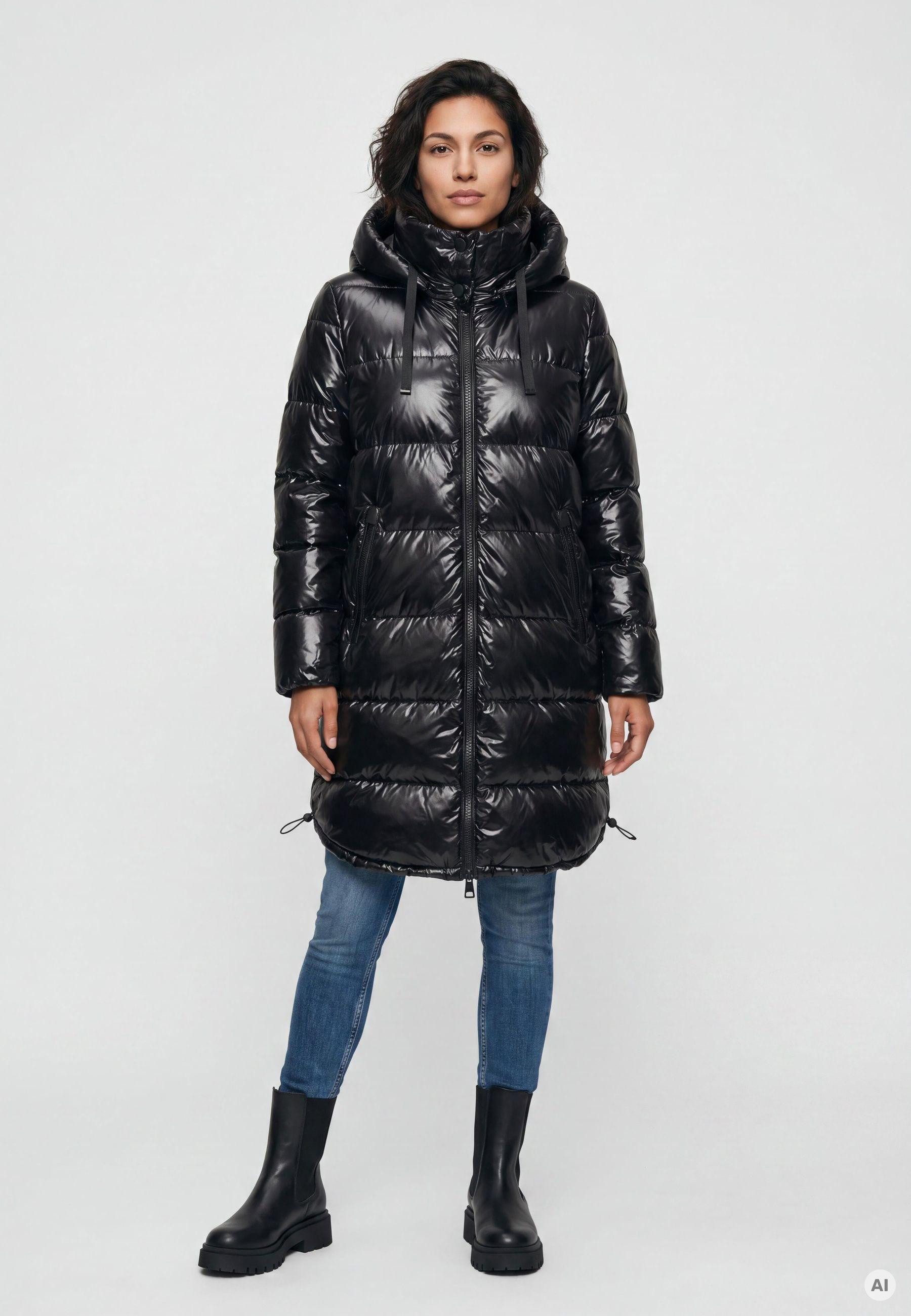 MILESTONE Steppmantel MSValeria Damen Steppjacke Lang Mantel gesteppt normale Passform