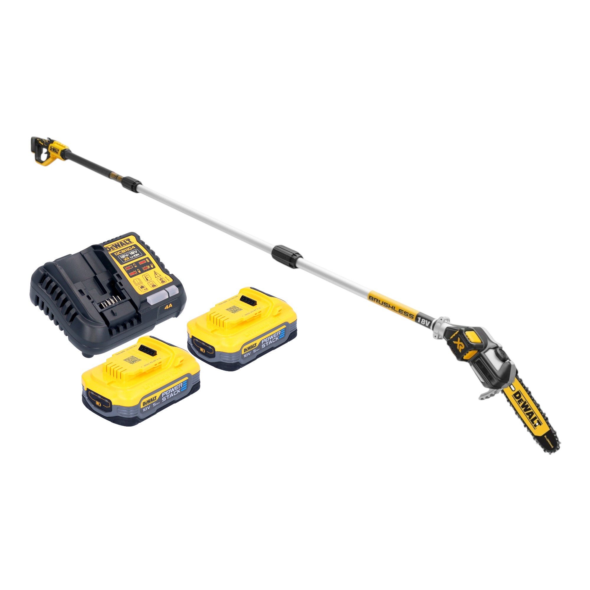 DeWalt Akku-Hochentaster DCMPS 567 H2 18 V Brushless + 2x Powerstack Akku 5,0 Ah + Ladegerät