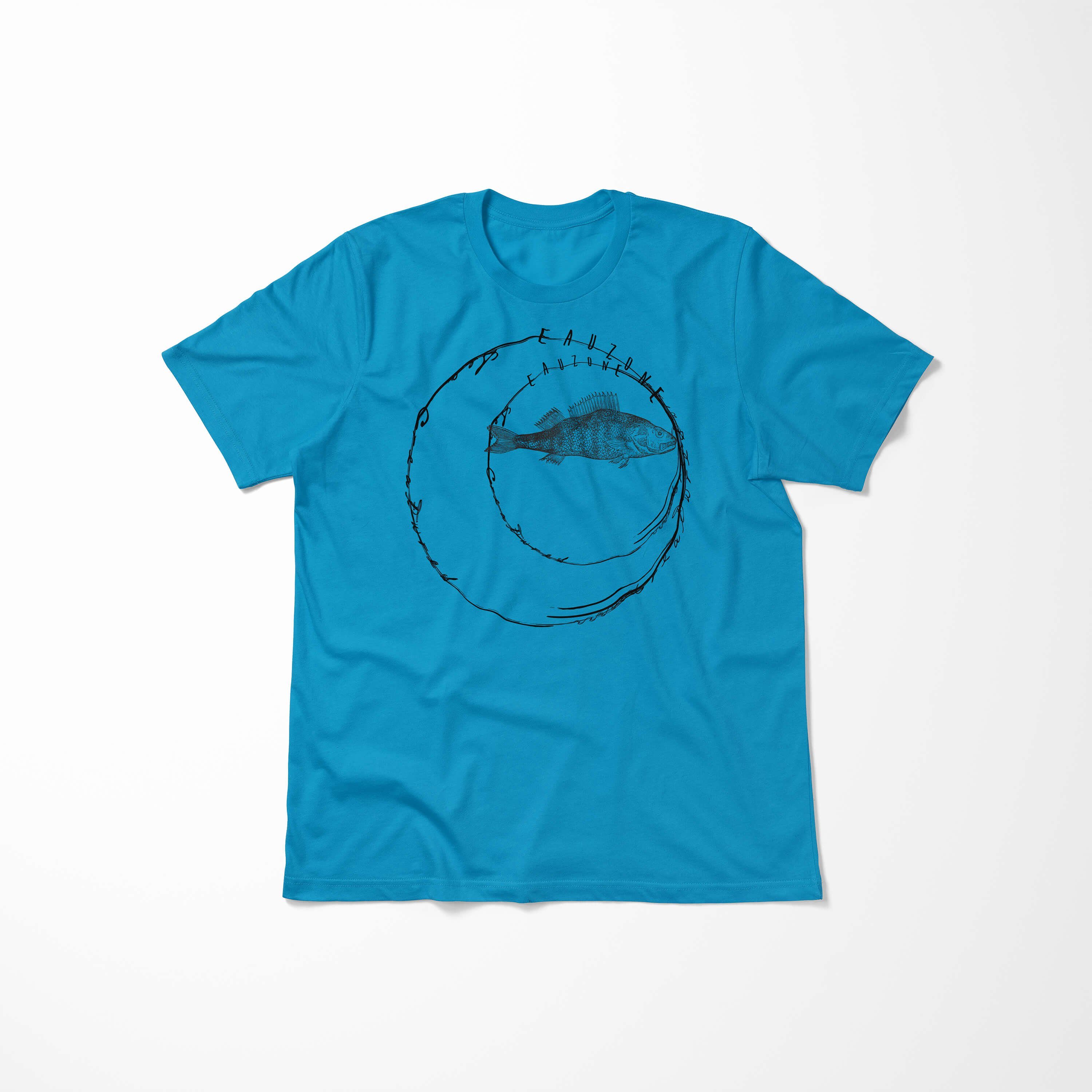 / Creatures, Tiefsee T-Shirt Schnitt Sea Fische und Sinus sportlicher Serie: T-Shirt Art Struktur 076 Sea feine Atoll -