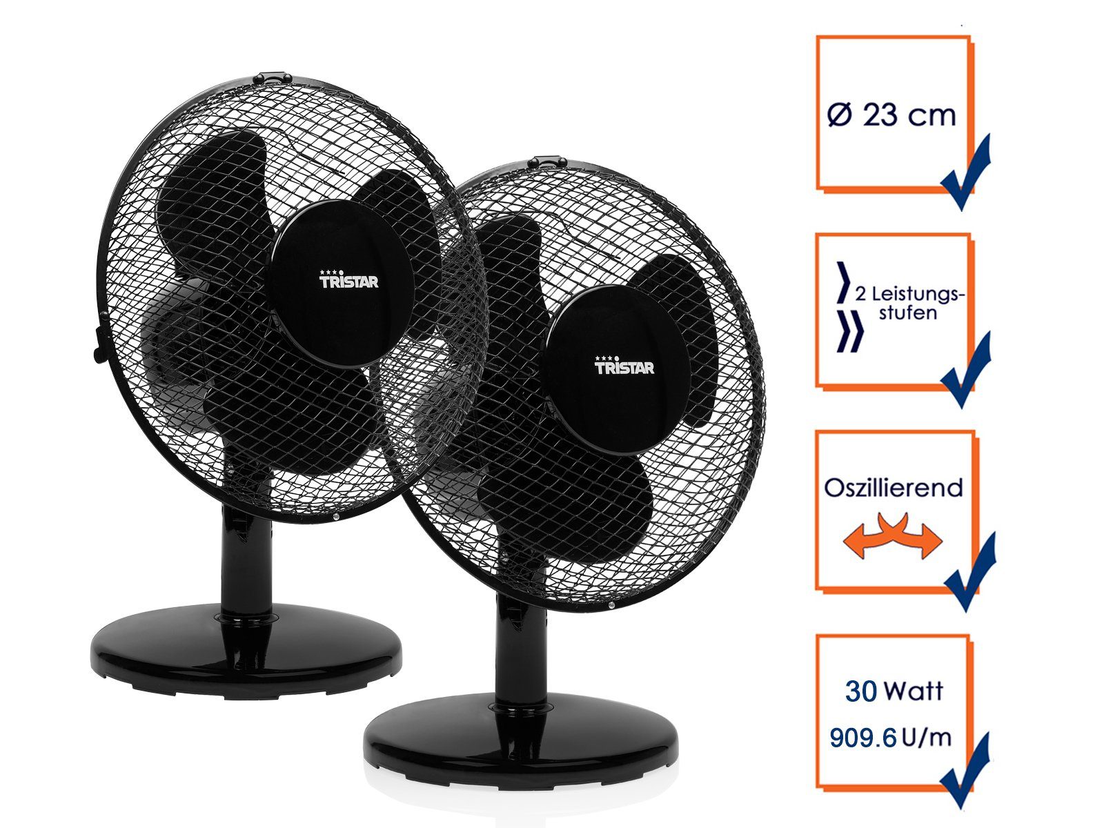 Tristar Tischventilator, 2er SET kleine Windmaschine günstig online kaufen