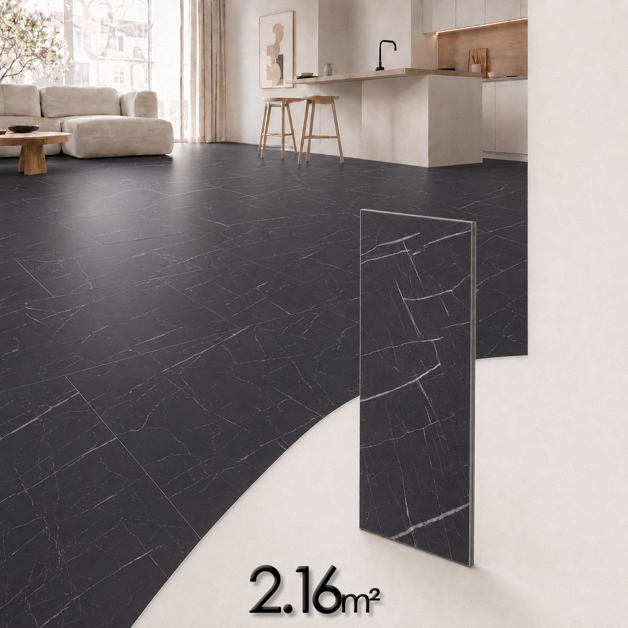 Berti Graf Designboden SPC Klick-Vinylboden 4 mm, 60 x 30 cm, wasserfest, antistatisch, pflegeleicht, kleberfrei, für Badezimmer