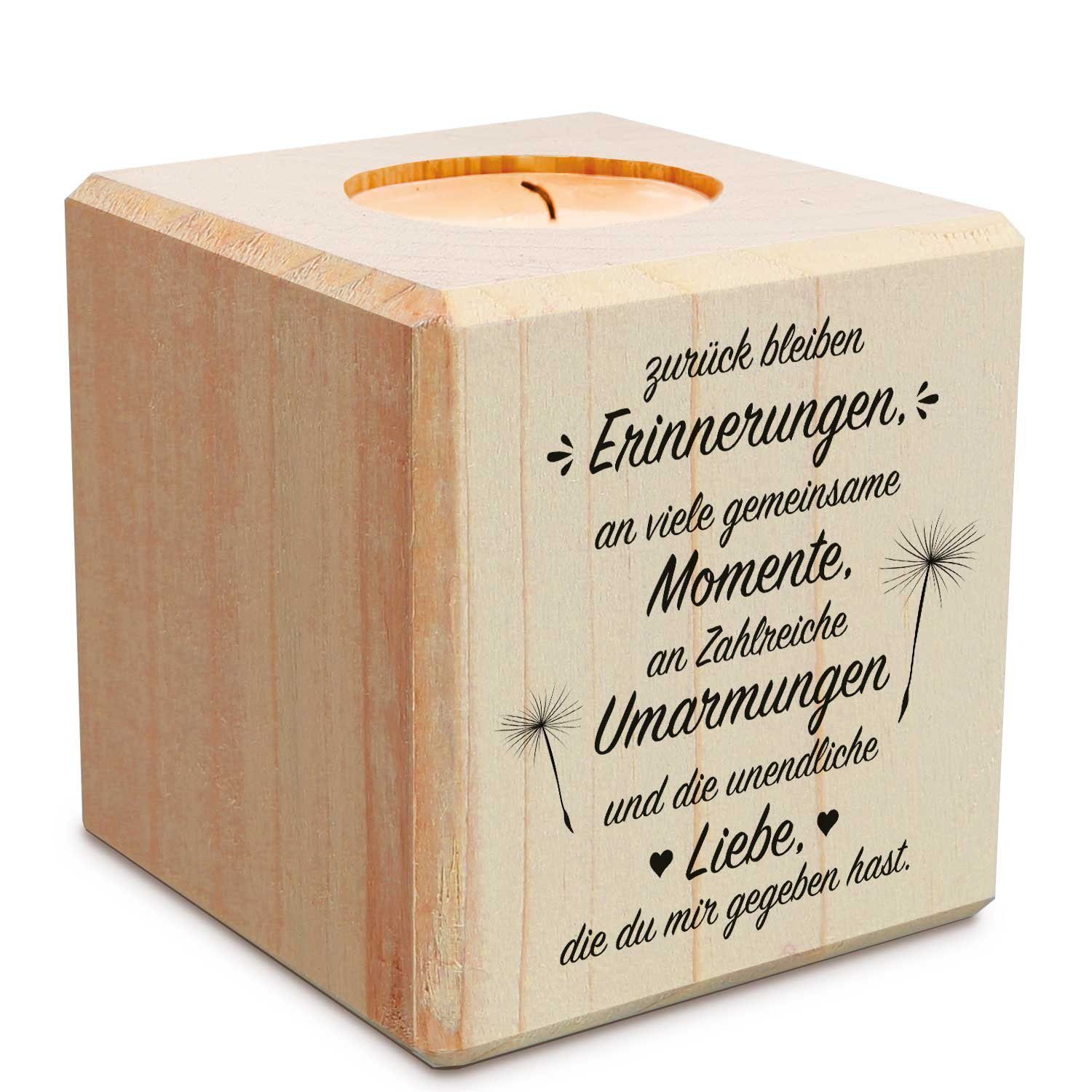 GRAVURZEILE Teelichthalter mit Gravur aus Holz - Grabschmuck - Trauergesche günstig online kaufen