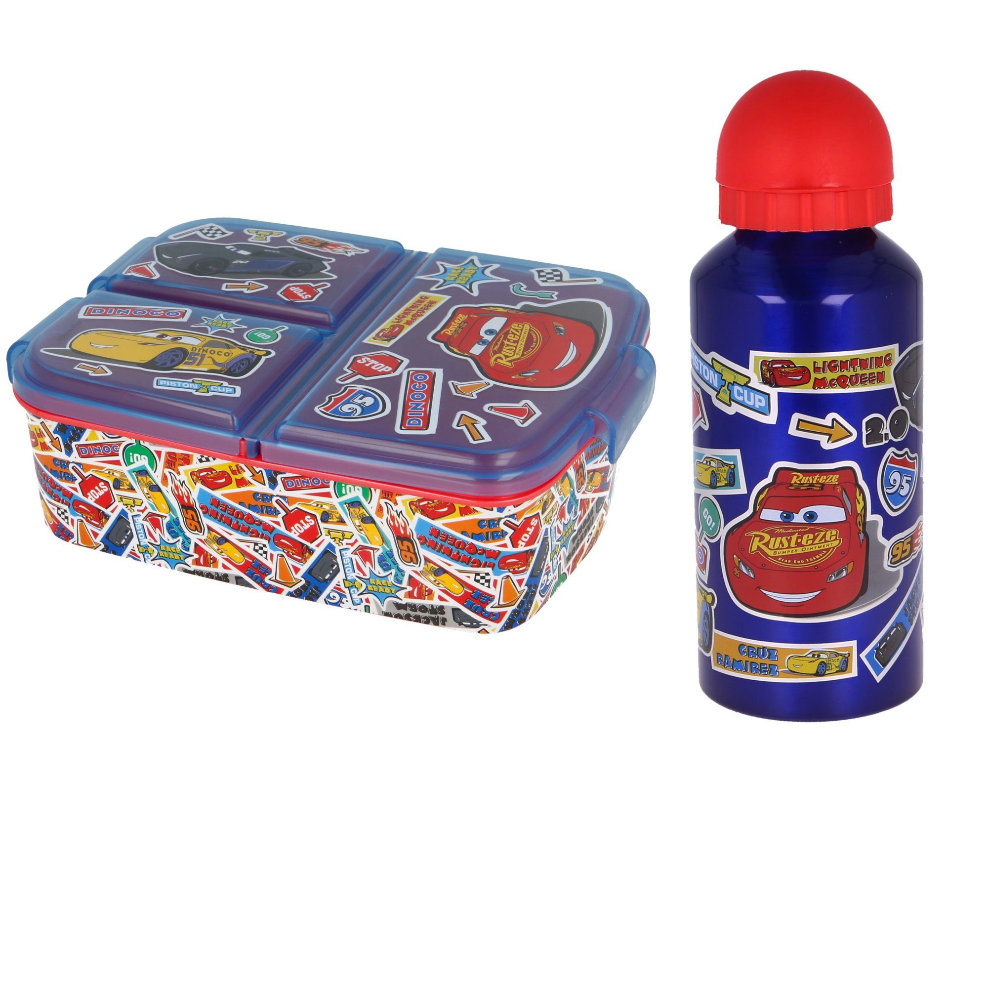Disney Cars Lunchbox Cars Lightning McQueen 2 tlg Lunch Set - Brotdose mit Trinkflasche