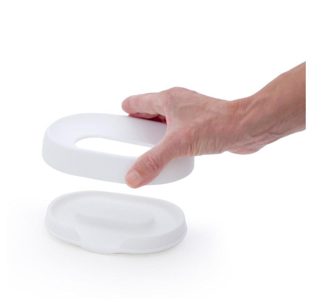 Thumbnail - Bosign Reinigungsbürste Seifenablage mit verstecktem Ablauf Flow PLUS White (Oval)