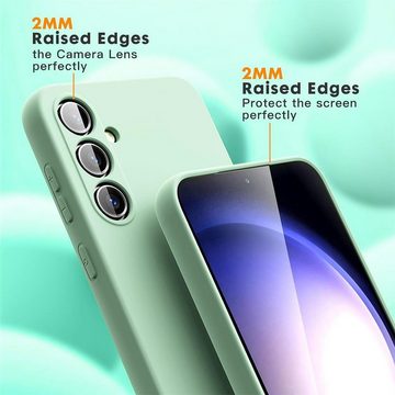CoolGadget Handyhülle Grün als 2in1 Schutz Cover Set für das Samsung Galaxy A15 4G/5G 6,5 Zoll, 2x Glas Display Schutz Folie + 1x TPU Case Hülle für Galaxy A15 4G/5G