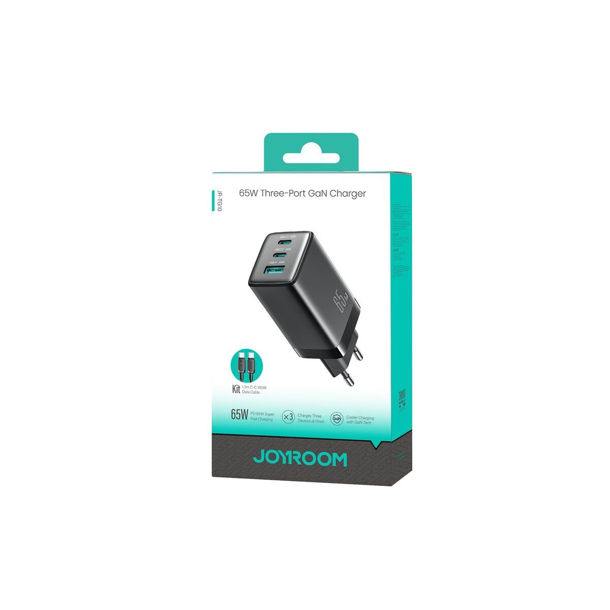 JOYROOM Joyroom 65W GaN Ladegerät USB-C Kabel Schwarz Smartphone-Ladegerät – Bild 3 von 5