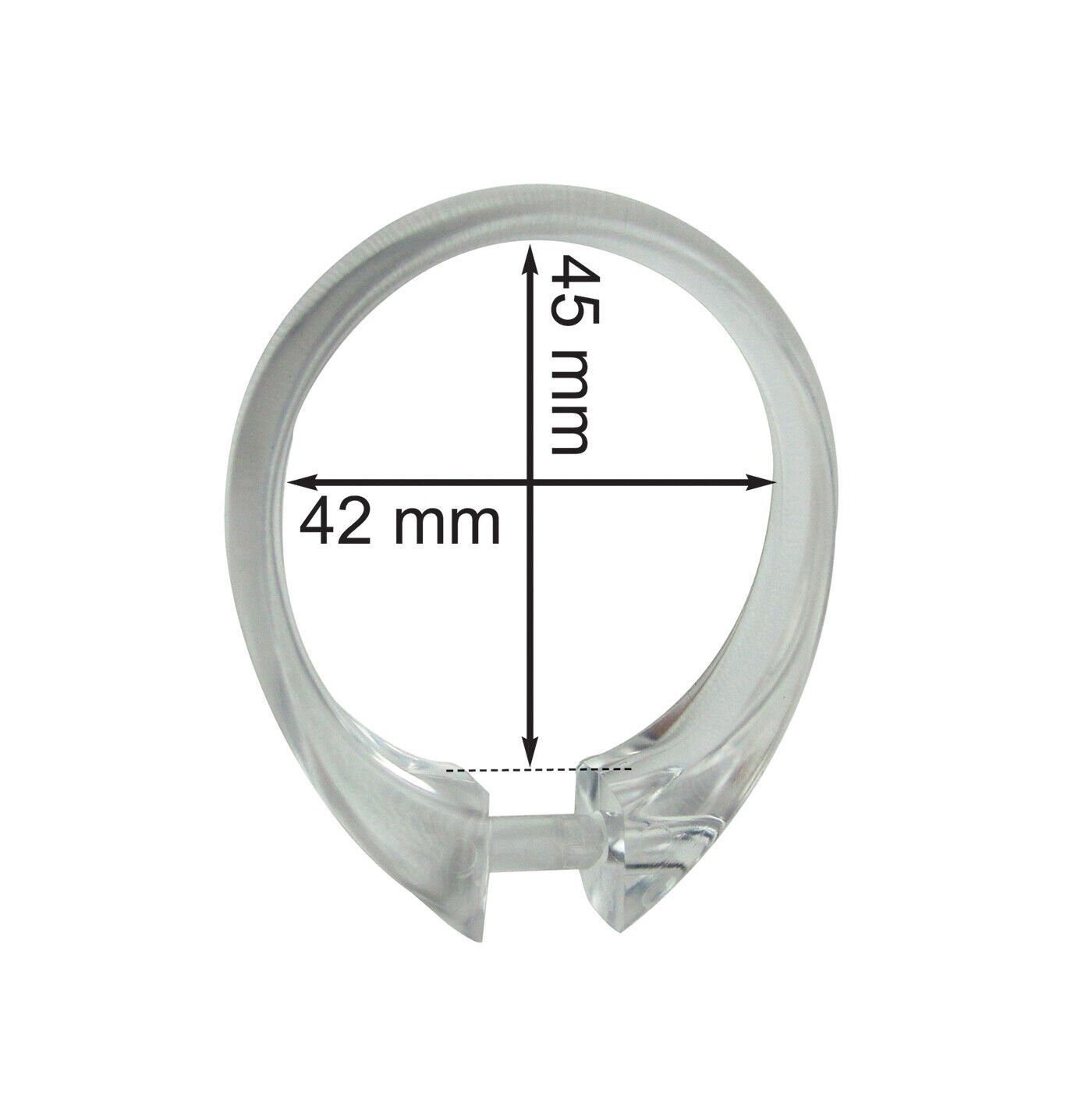 nodeko Duschvorhangringe Duschmantelringe, transparent, Ø innen 42 x 45 mm, günstig online kaufen