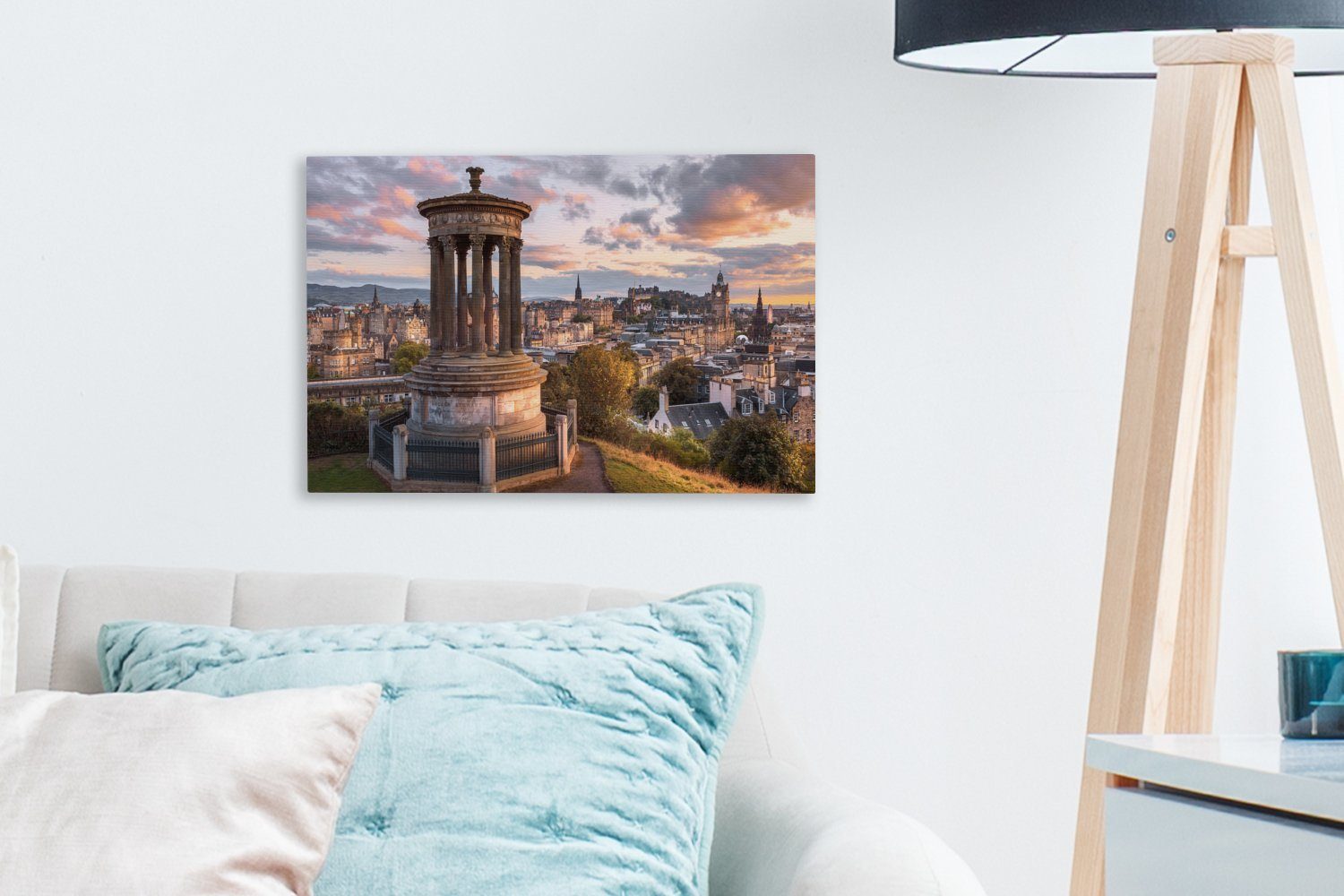 Edinburgh Leinwandbild Wandbild in Burg der St), 30x20 (1 in OneMillionCanvasses® Schottland, Leinwandbilder, von cm Denkmal Wanddeko, Aufhängefertig,