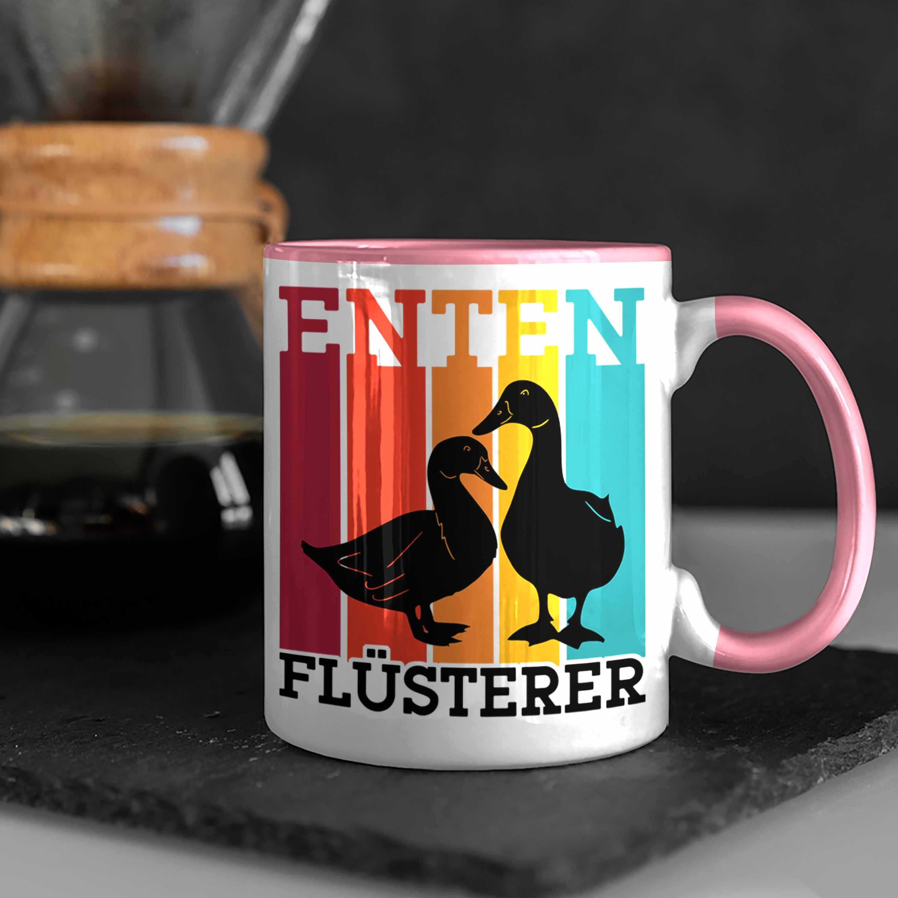 Trendation Tasse Entenfr - Lustige für "Enten Liebhaber Tasse Rosa Enten Geschenk Flüsterer"