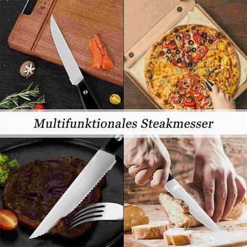 MDHAND Steakmesser Steakmesser, 4 Stück, Geschenkbox (4 Stück), Multifunktionelle Edelstahlmesser