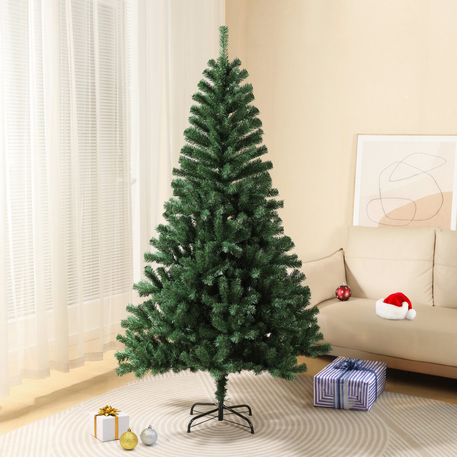 SVITA Künstlicher Weihnachtsbaum Weihnachtsbaum, Nordmanntanne, Natur, Deko, Christbaum, Kunstbaum, PVC, Höhe 180 cm