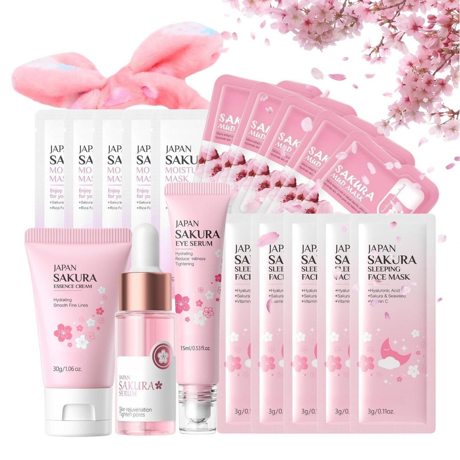 LuxusKollektion Pflege-Geschenkset Sakura Skincare Set 19-teilig Damen Beauty