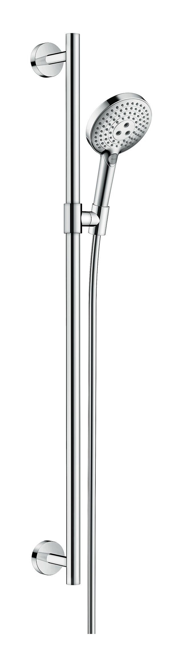 hansgrohe Stangenbrause-Set Raindance Select S 120, Höhe 99 cm, 3 Strahlart(en), Brauseset 3jet mit Brausestange 900 mm - Weiß / Chrom