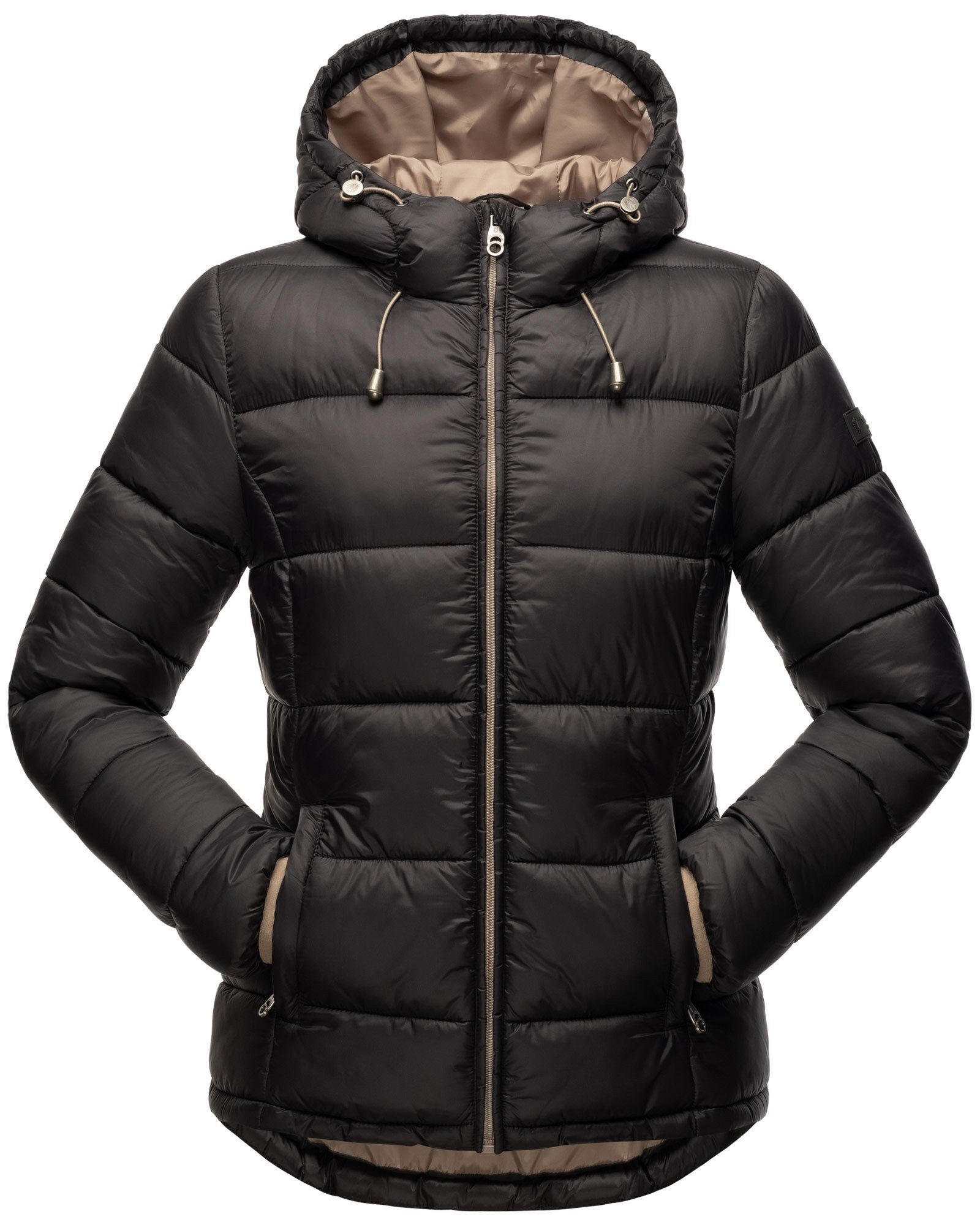 Schwarz mit Outdoorjacke Marikoo Leandraa Kapuze